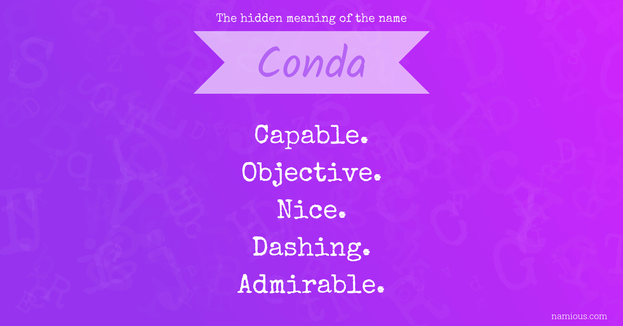 The hidden meaning of the name Conda