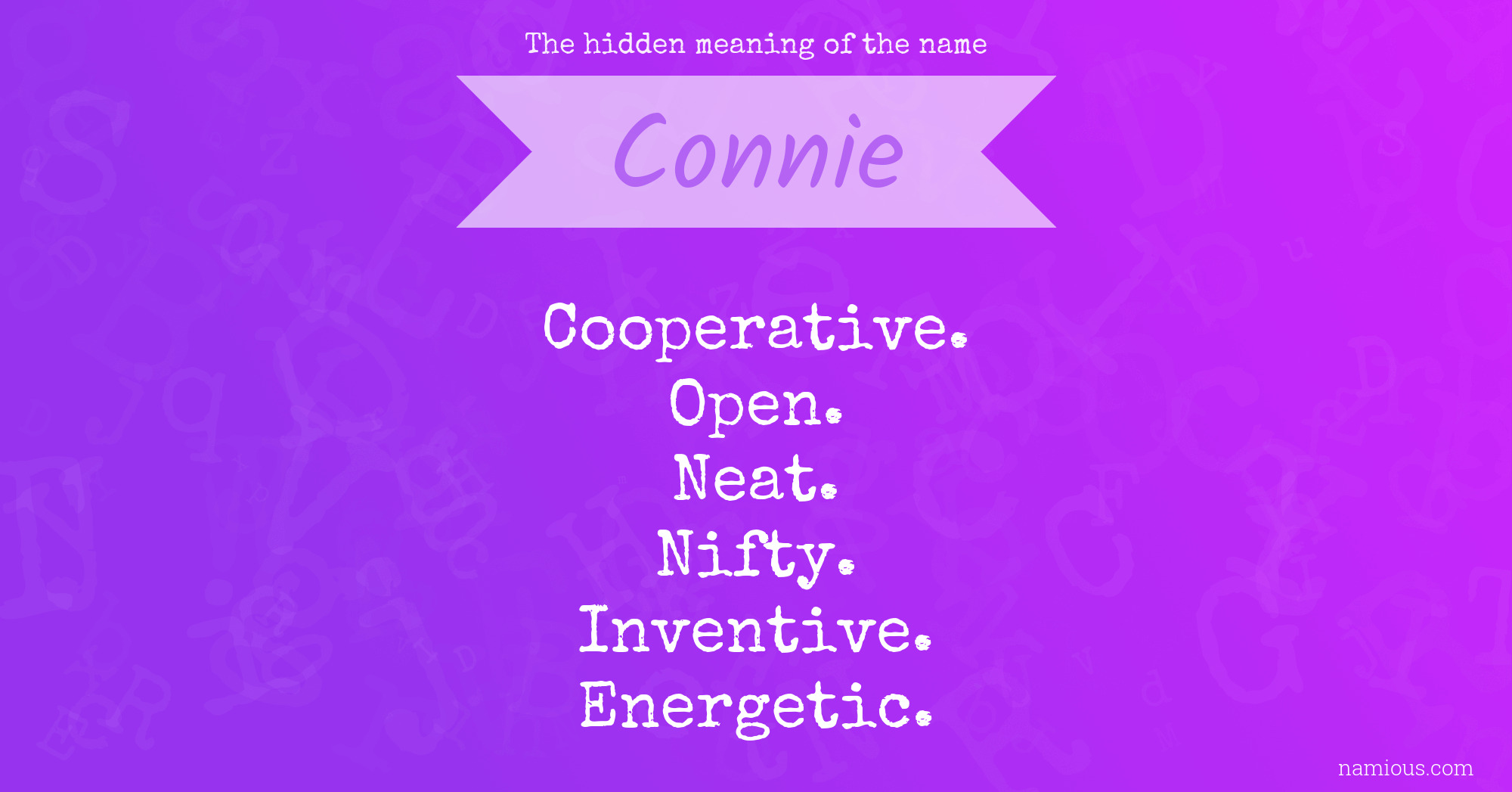 The hidden meaning of the name Connie