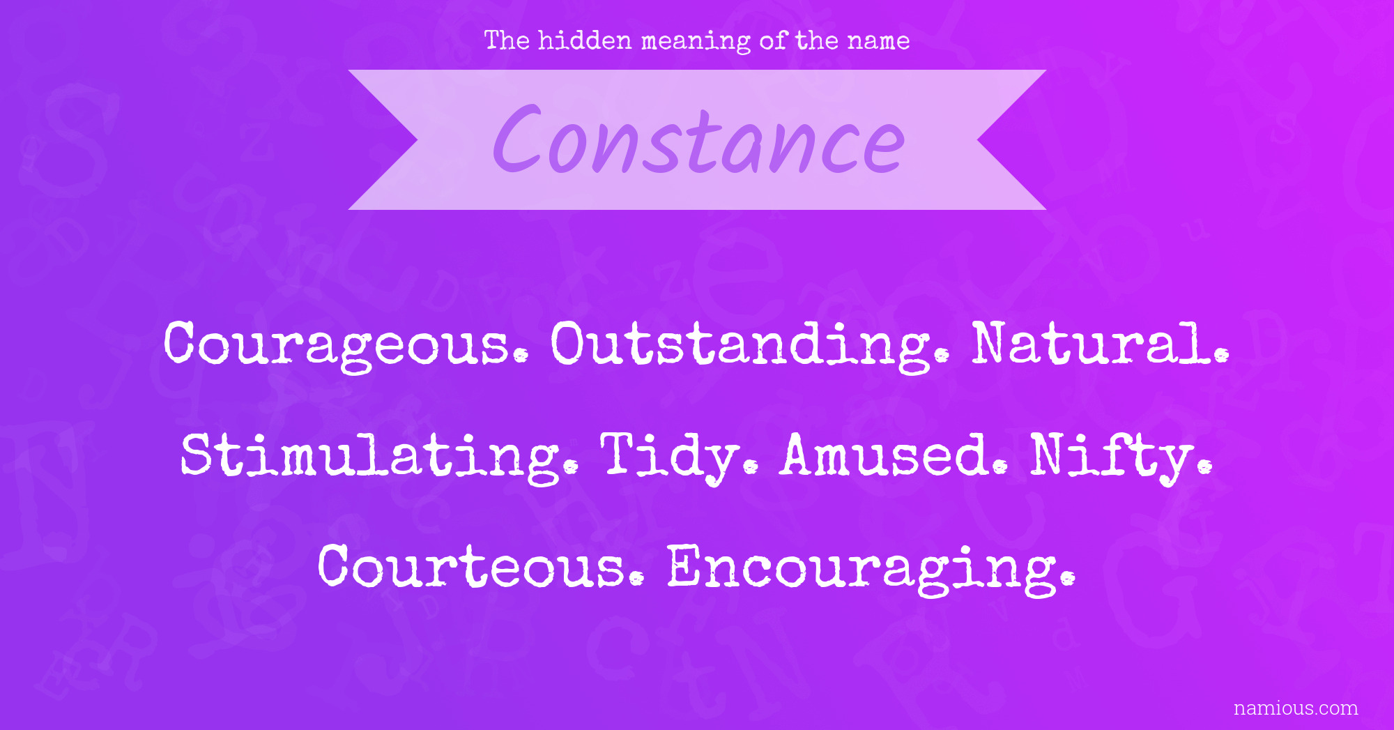The hidden meaning of the name Constance