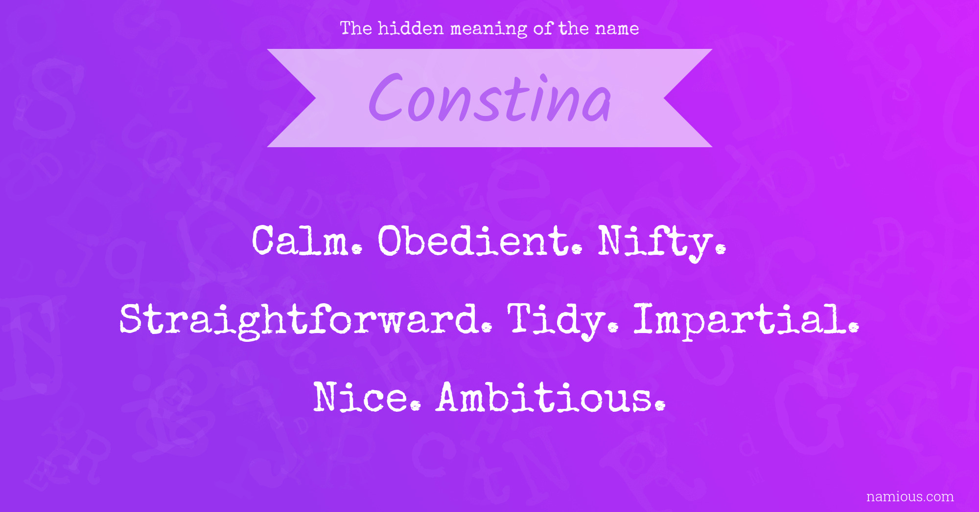 The hidden meaning of the name Constina