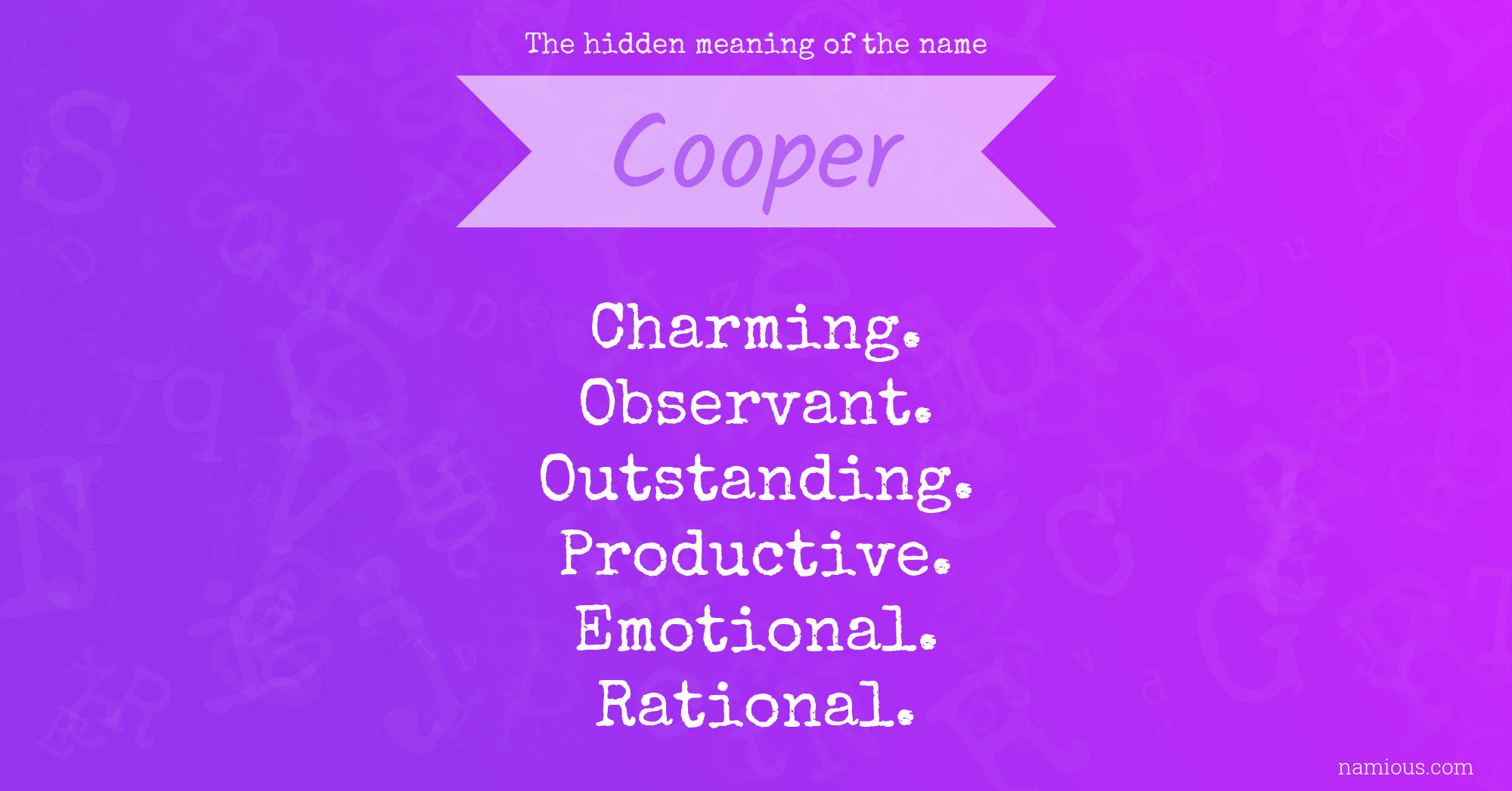 The hidden meaning of the name Cooper
