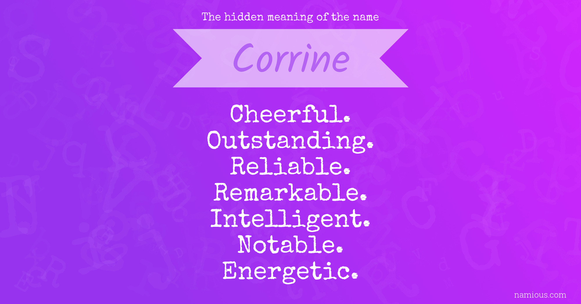 The hidden meaning of the name Corrine