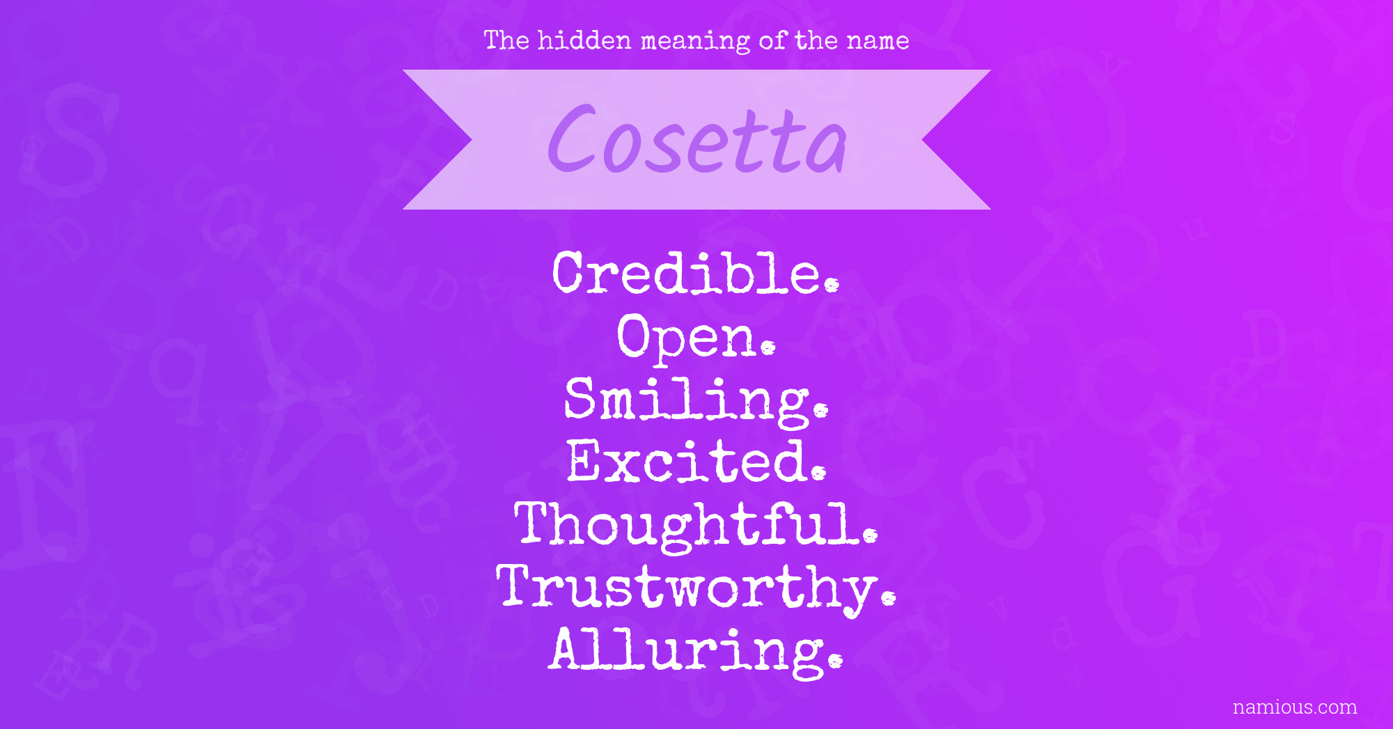 The hidden meaning of the name Cosetta