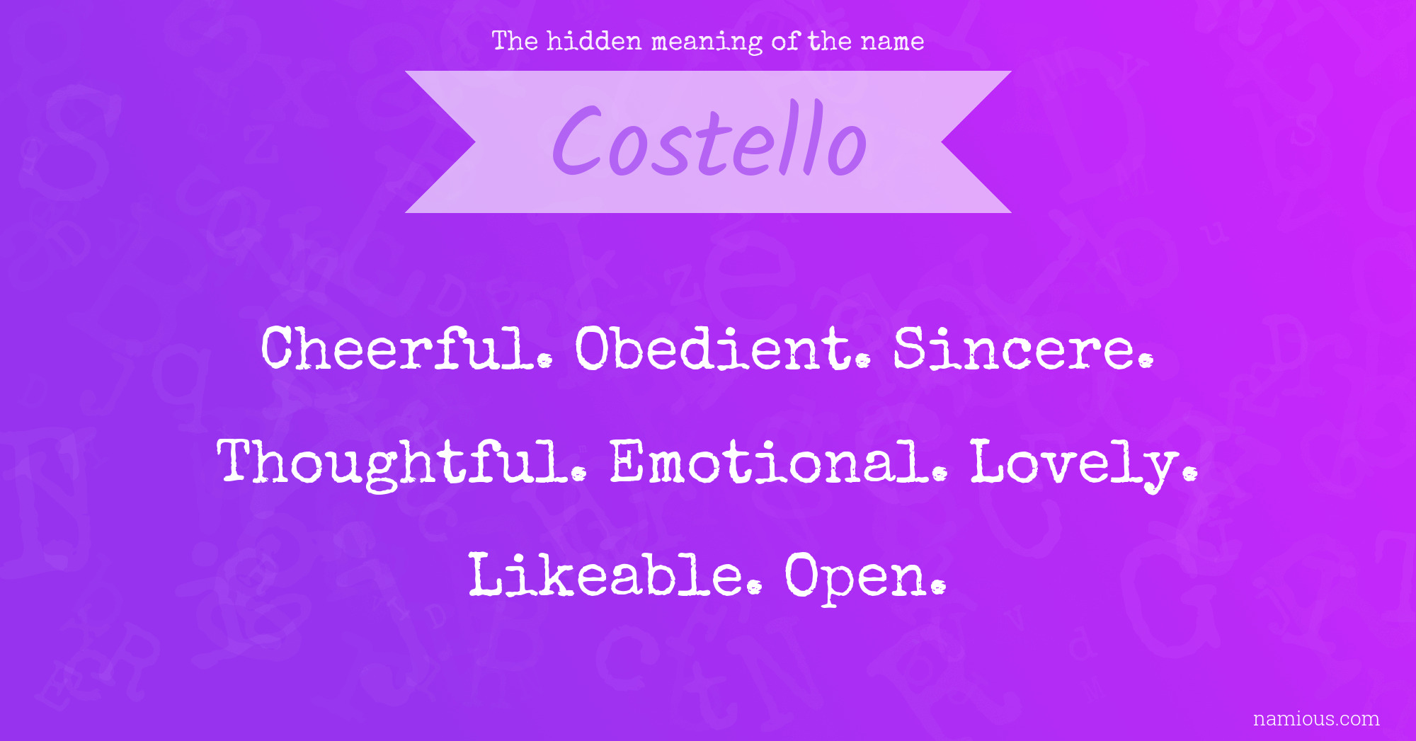 The hidden meaning of the name Costello
