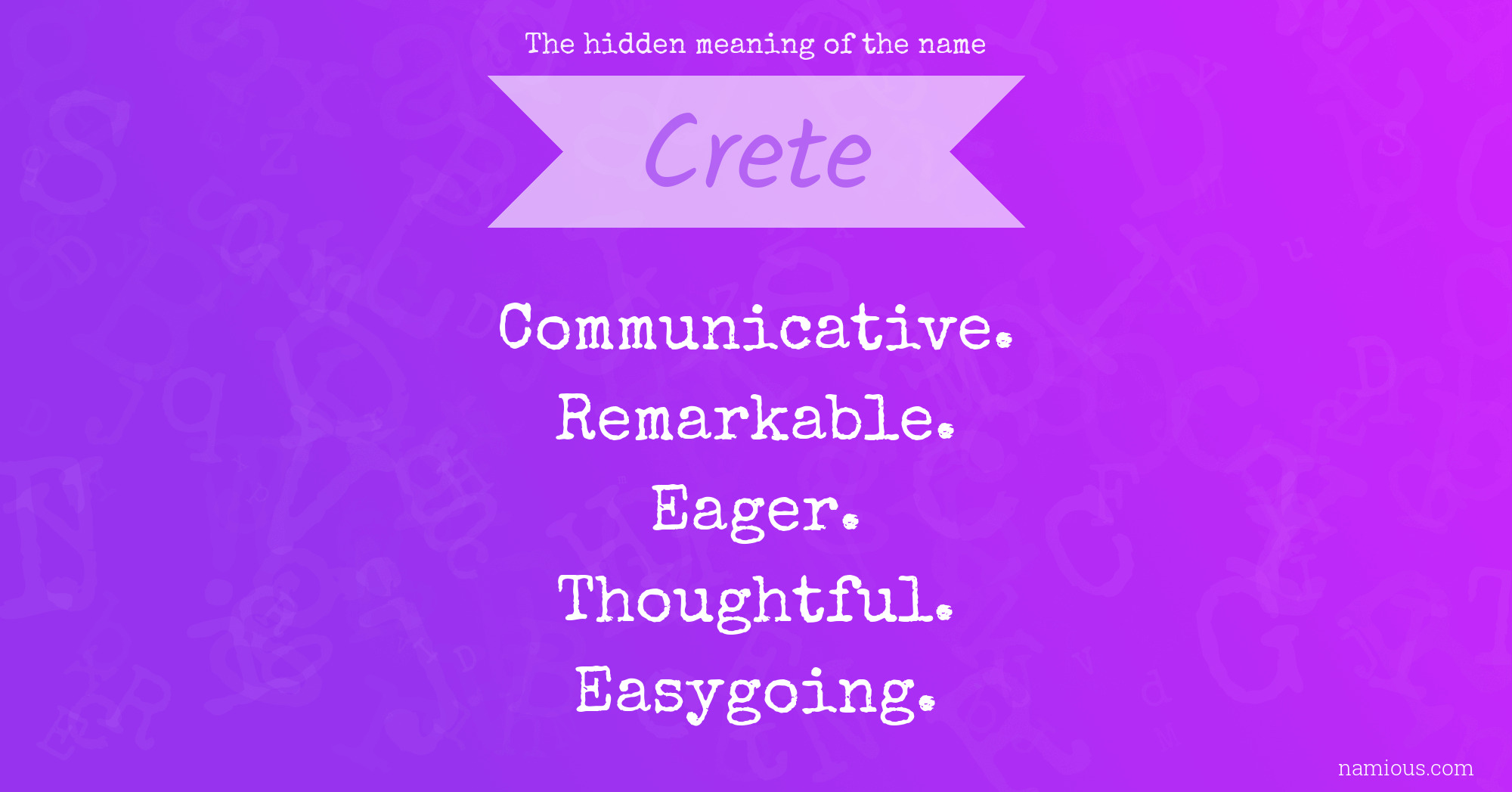 The hidden meaning of the name Crete