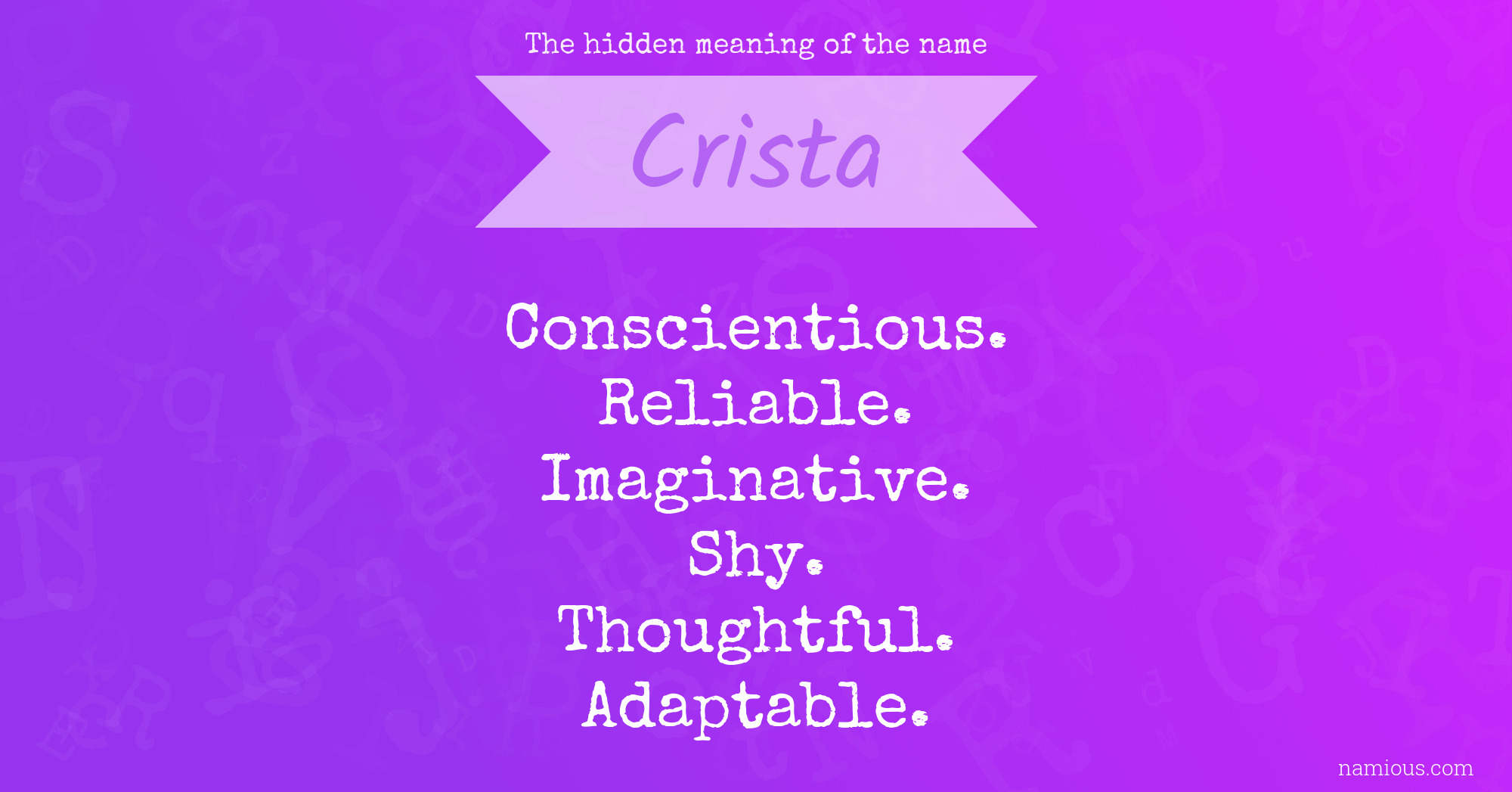 The hidden meaning of the name Crista