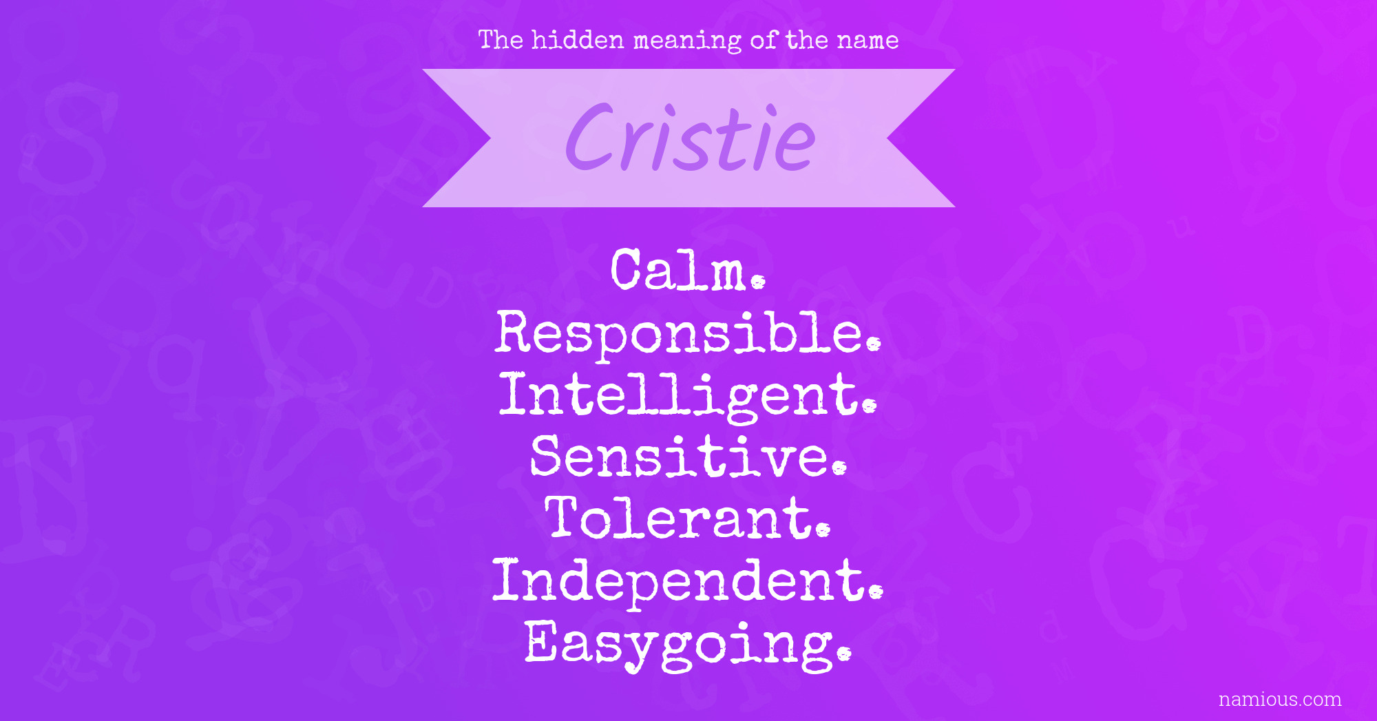 The hidden meaning of the name Cristie