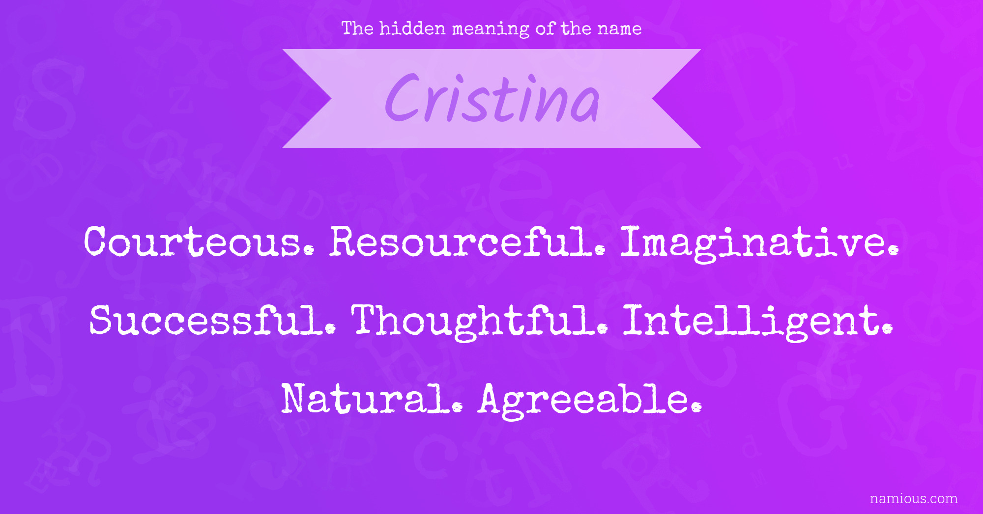 The hidden meaning of the name Cristina