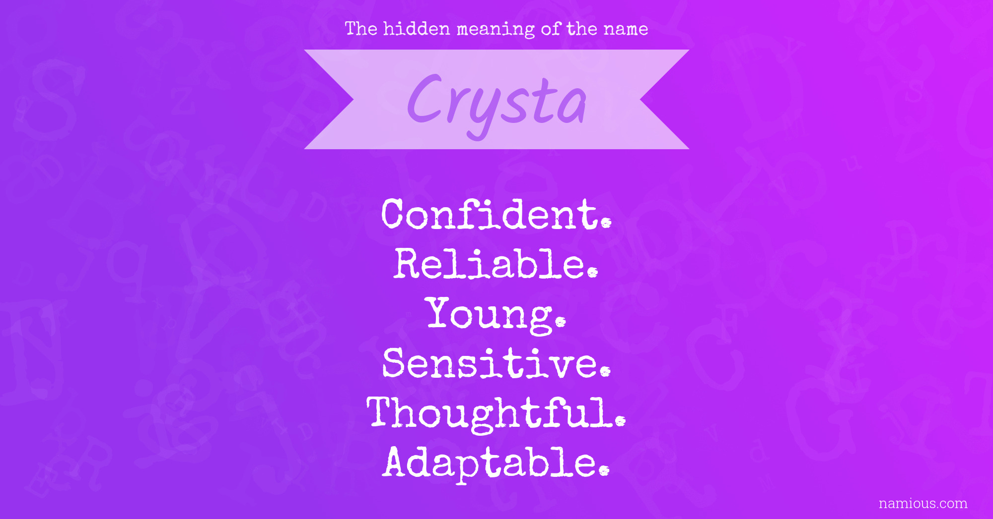 The hidden meaning of the name Crysta