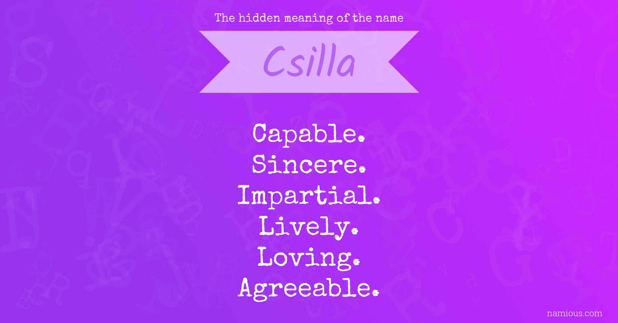 The hidden meaning of the name Csilla