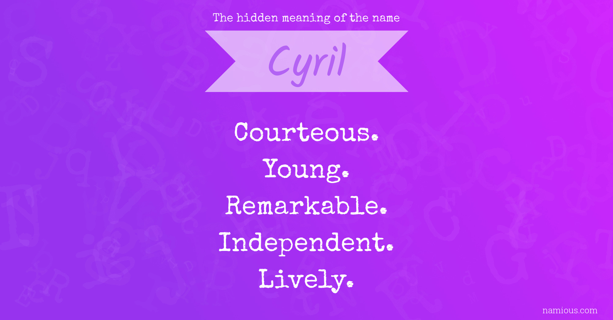 The hidden meaning of the name Cyril