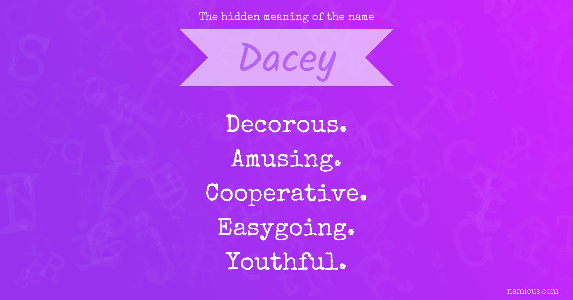 The hidden meaning of the name Dacey