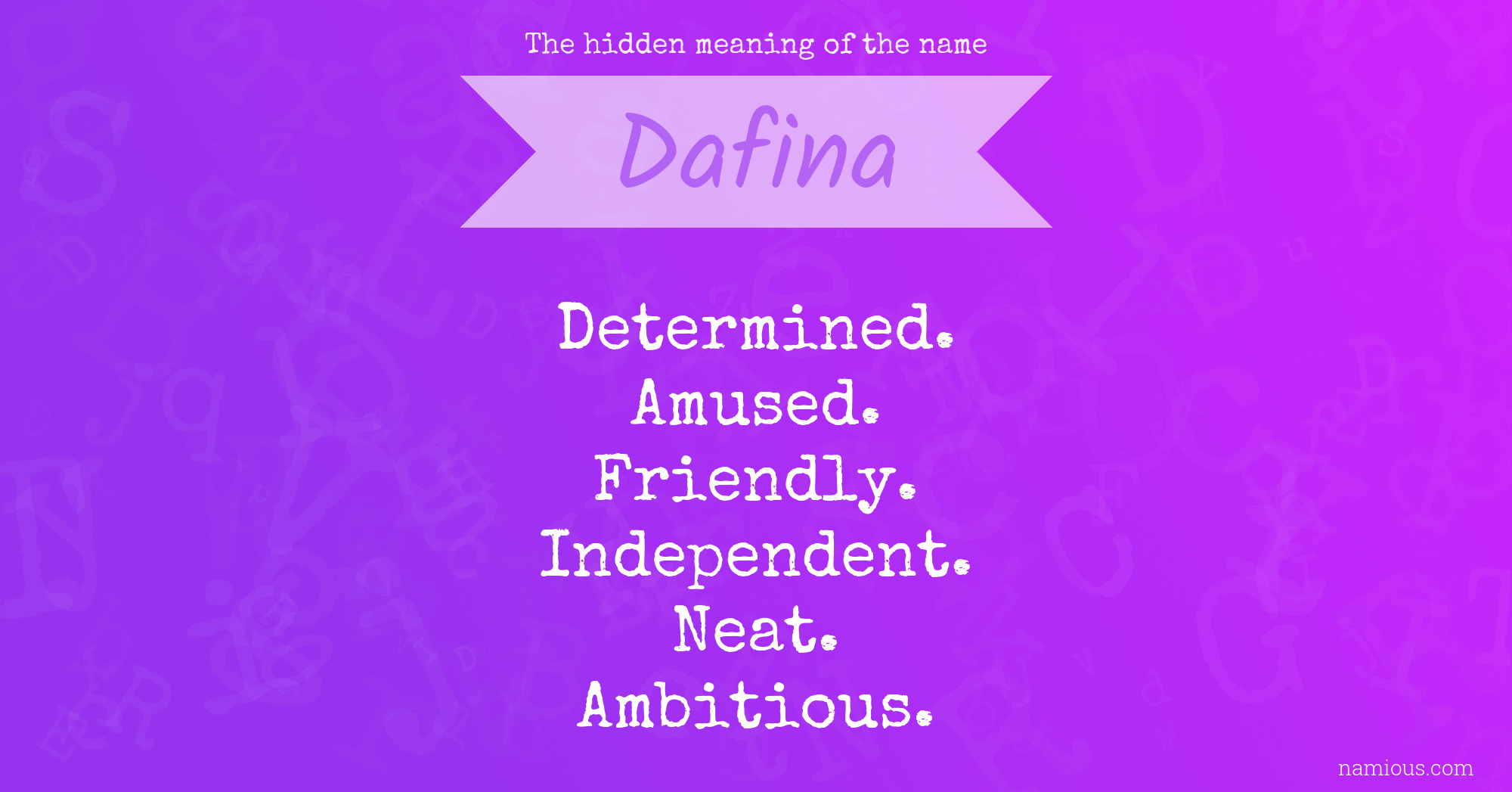 The hidden meaning of the name Dafina