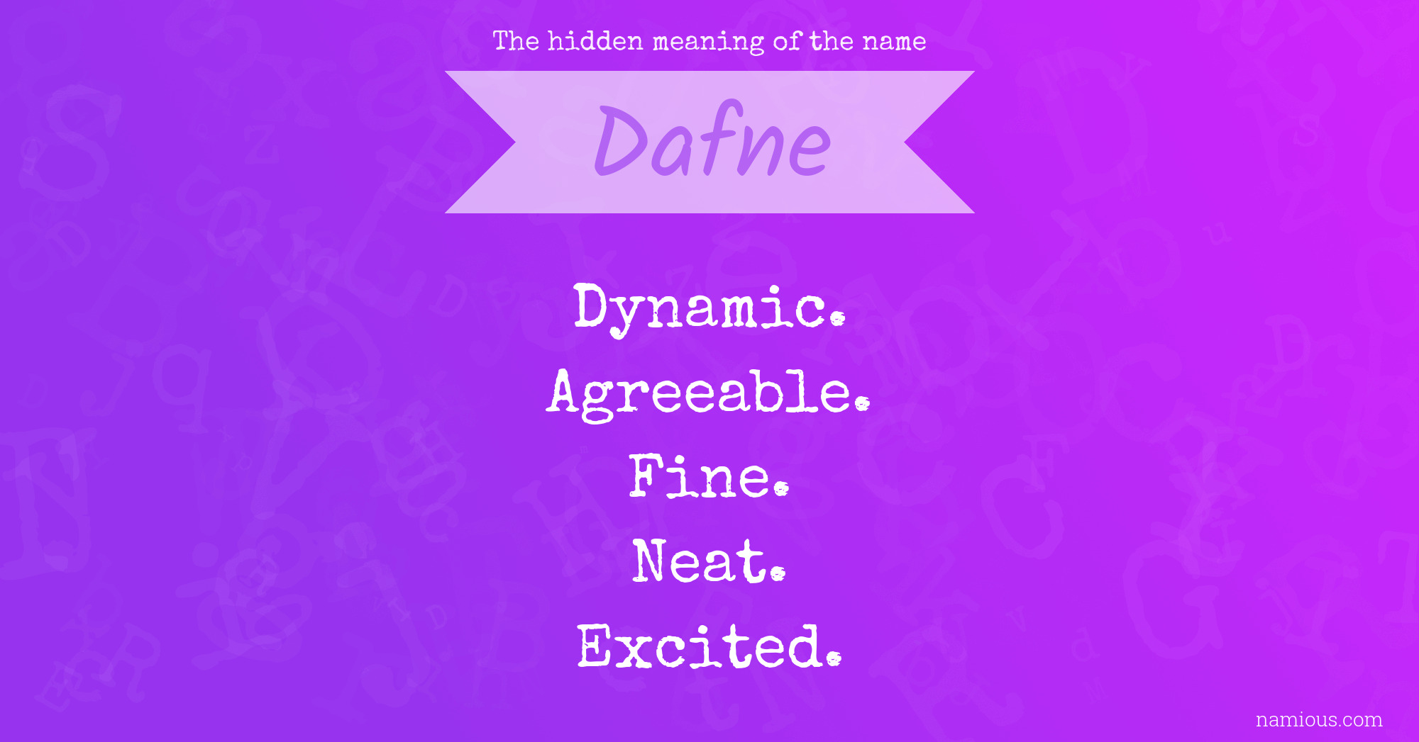 The hidden meaning of the name Dafne