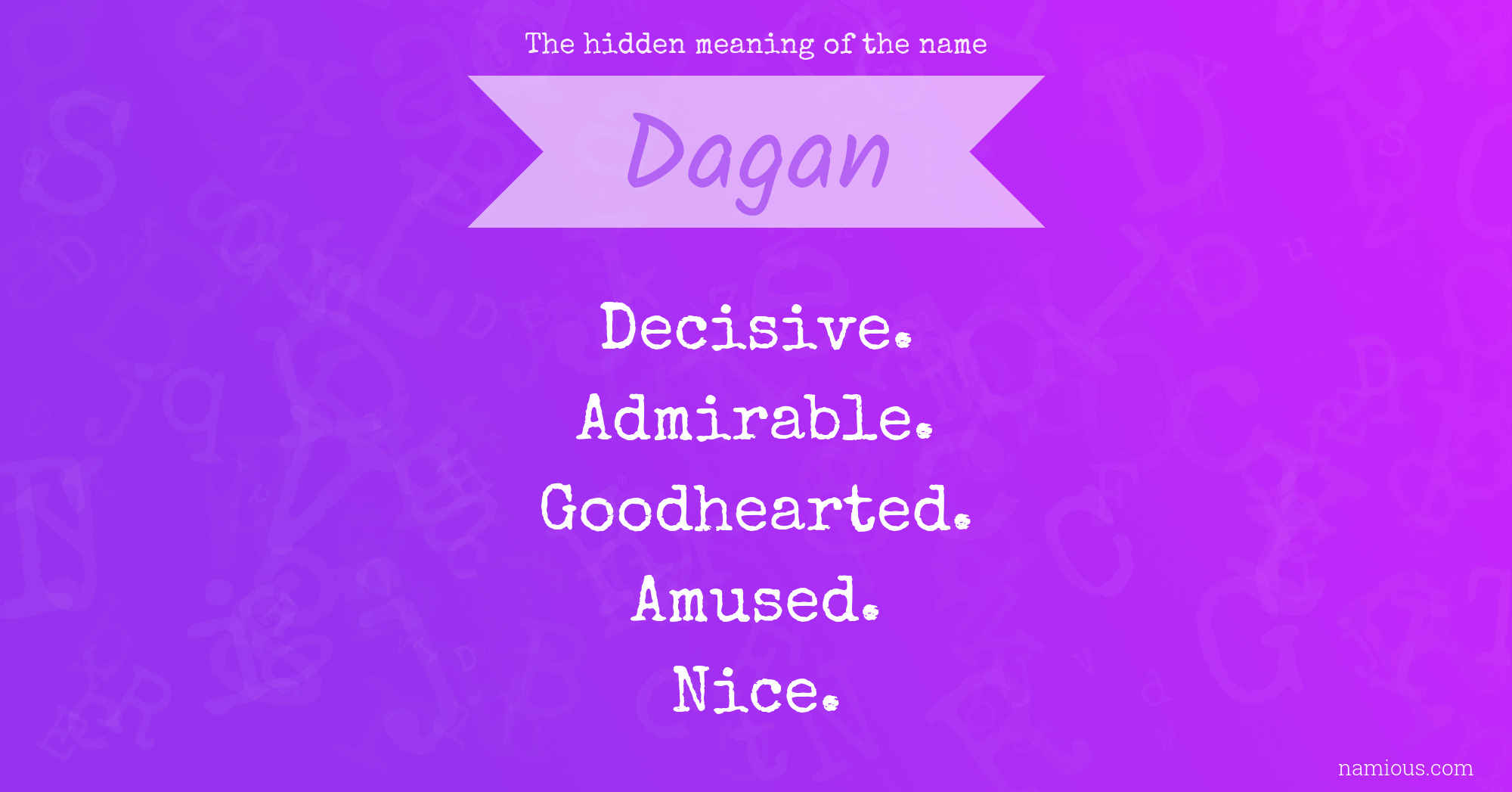 The hidden meaning of the name Dagan