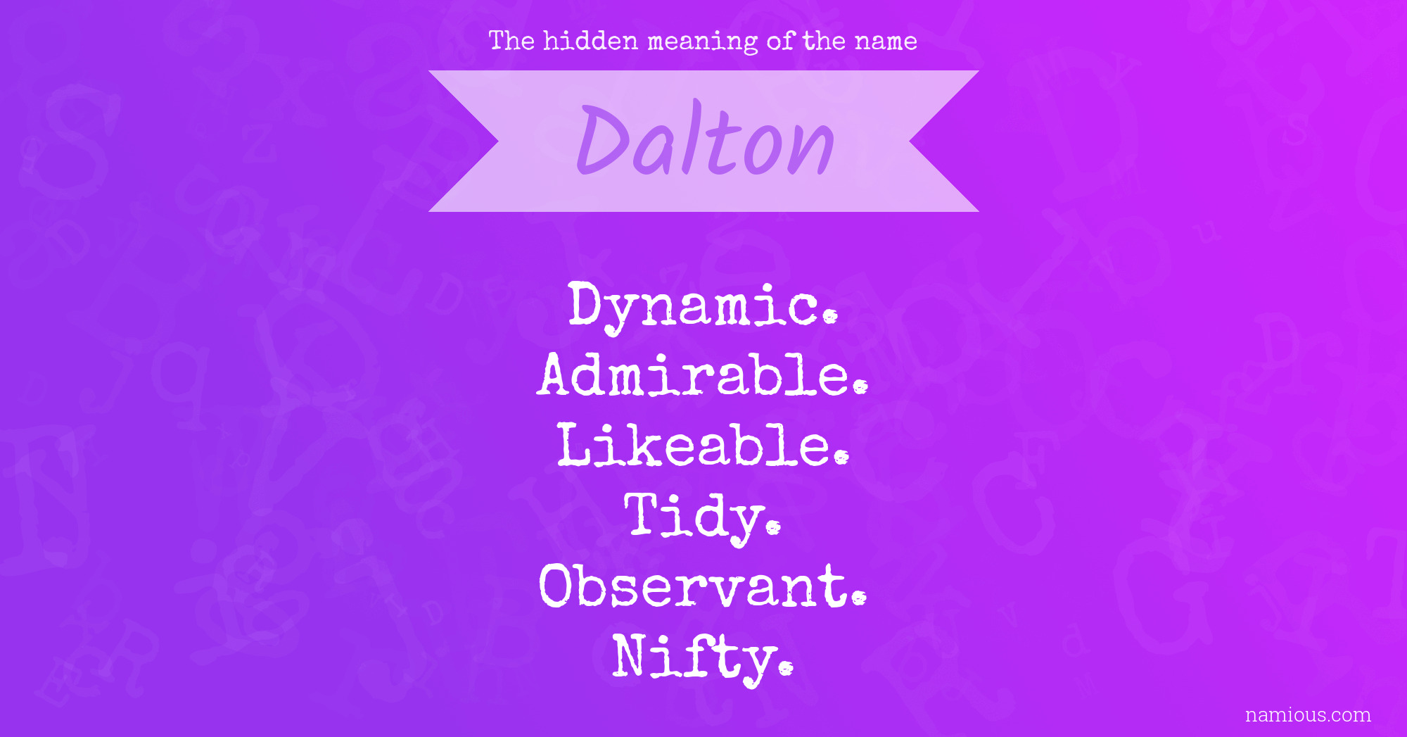 The hidden meaning of the name Dalton