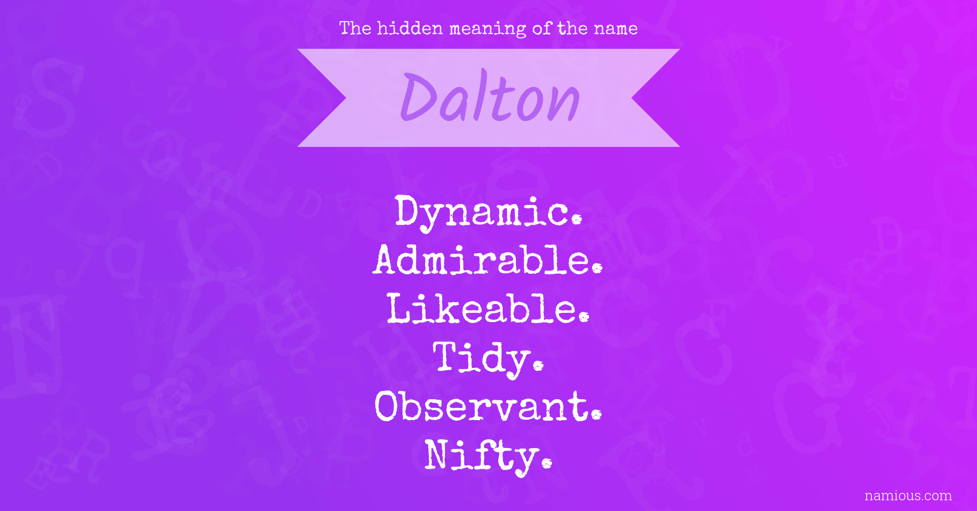 The hidden meaning of the name Dalton