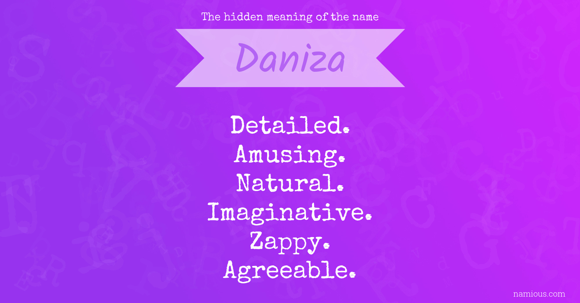 The hidden meaning of the name Daniza