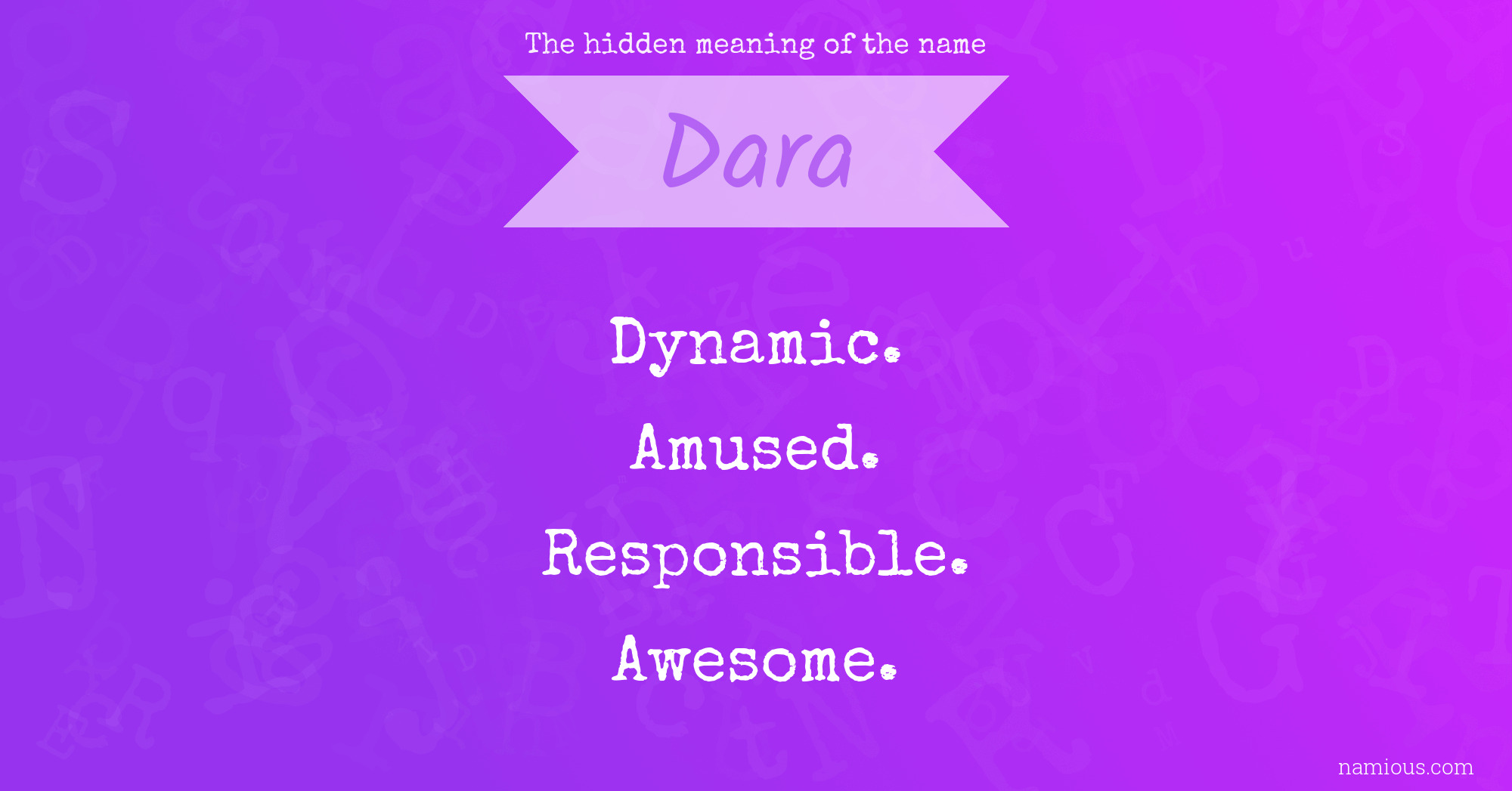 The hidden meaning of the name Dara