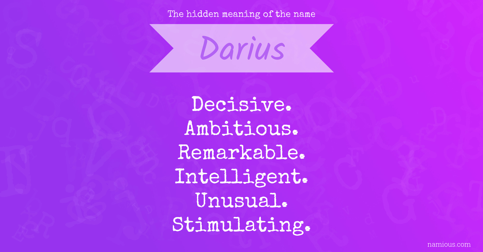 The hidden meaning of the name Darius