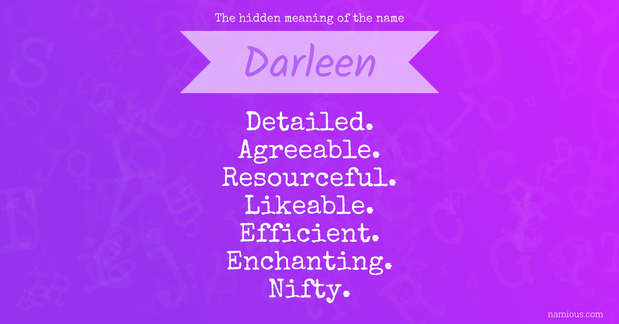 The hidden meaning of the name Darleen