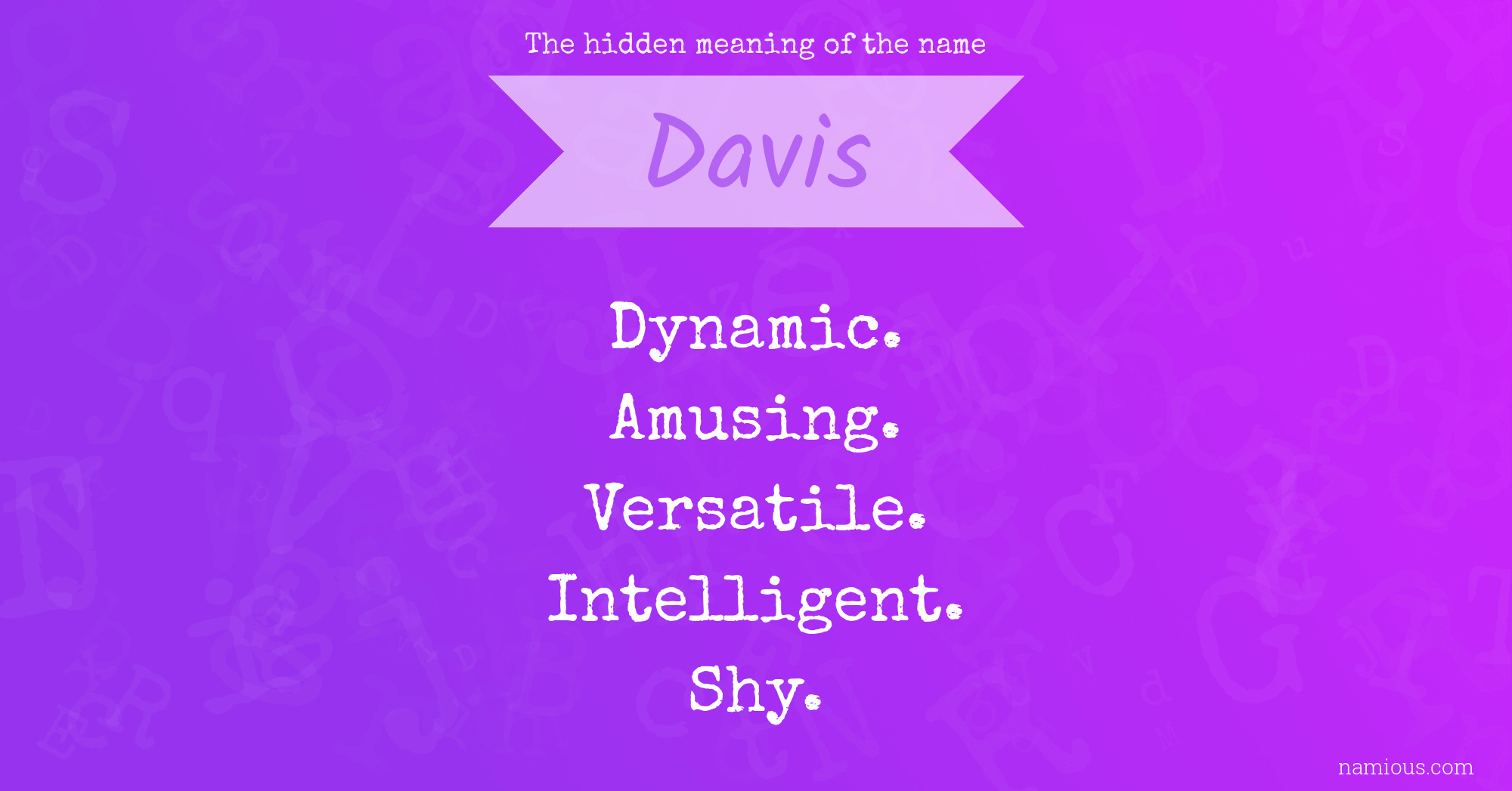 The hidden meaning of the name Davis