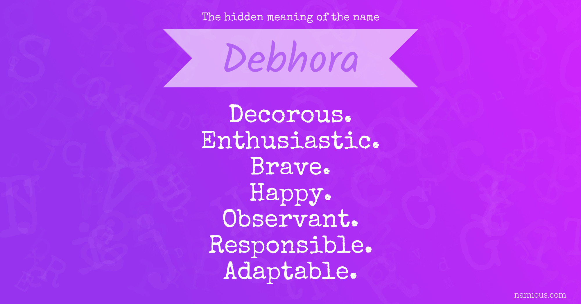 The hidden meaning of the name Debhora
