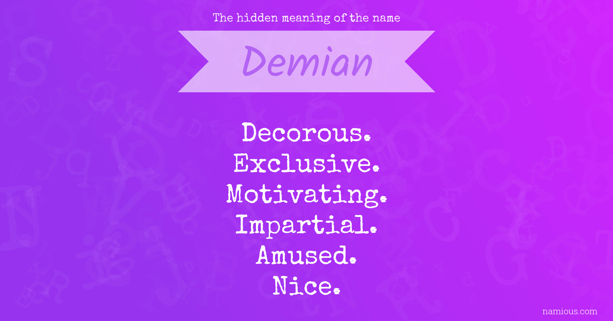 The hidden meaning of the name Demian
