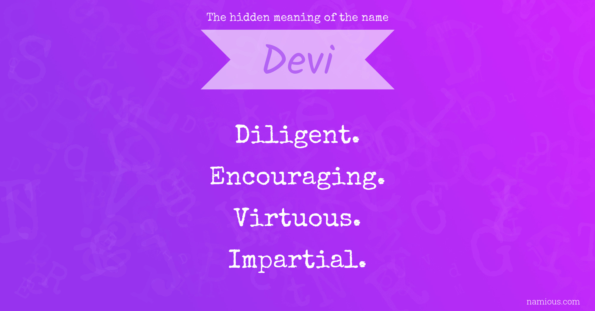 The hidden meaning of the name Devi
