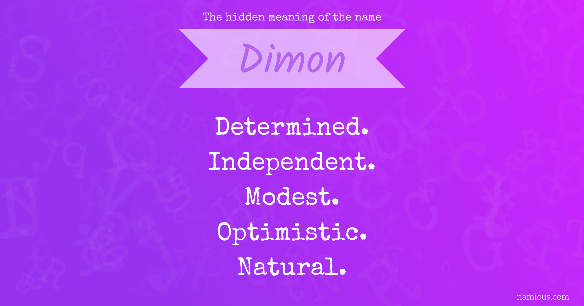 The hidden meaning of the name Dimon