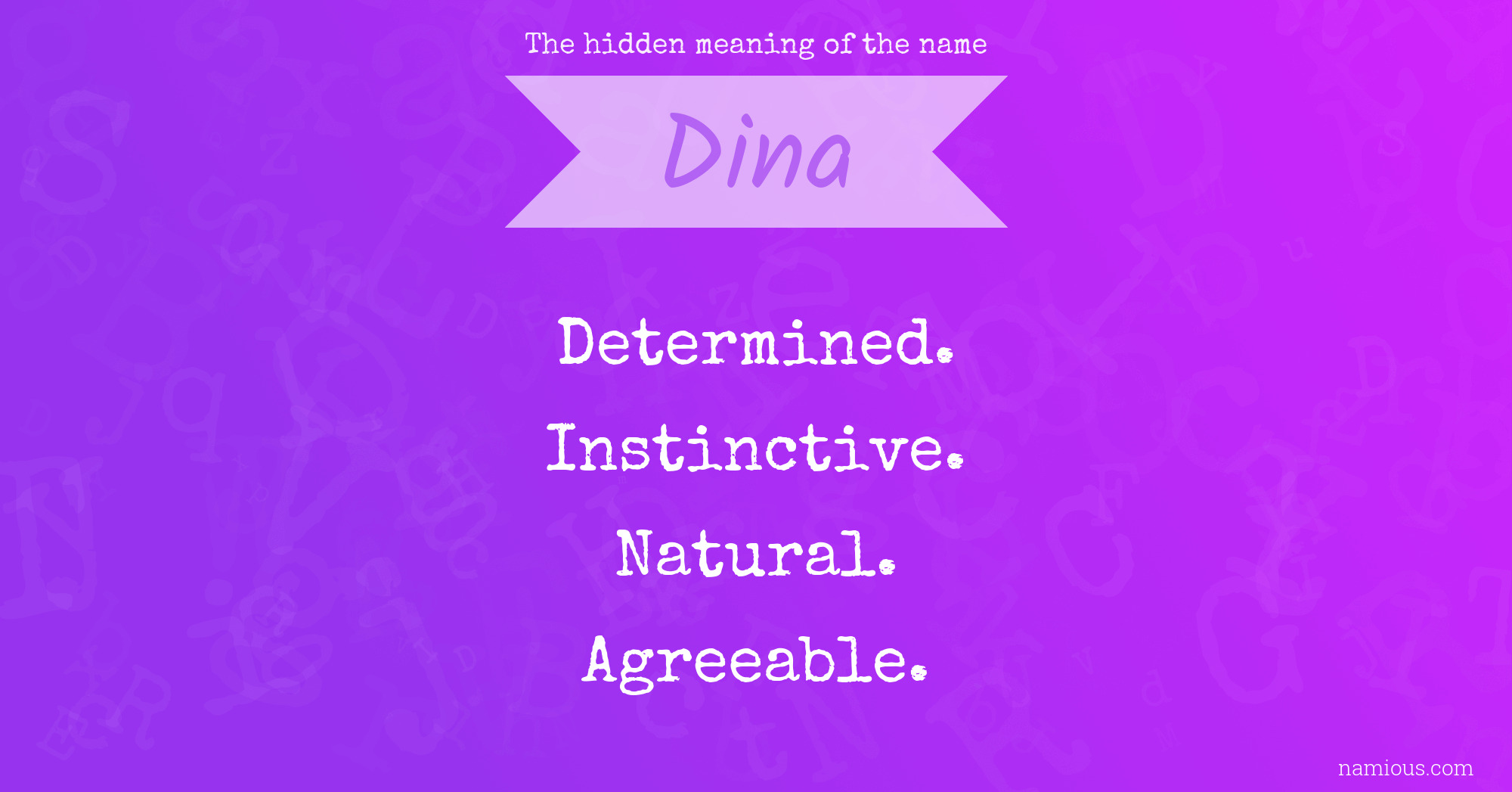 The hidden meaning of the name Dina