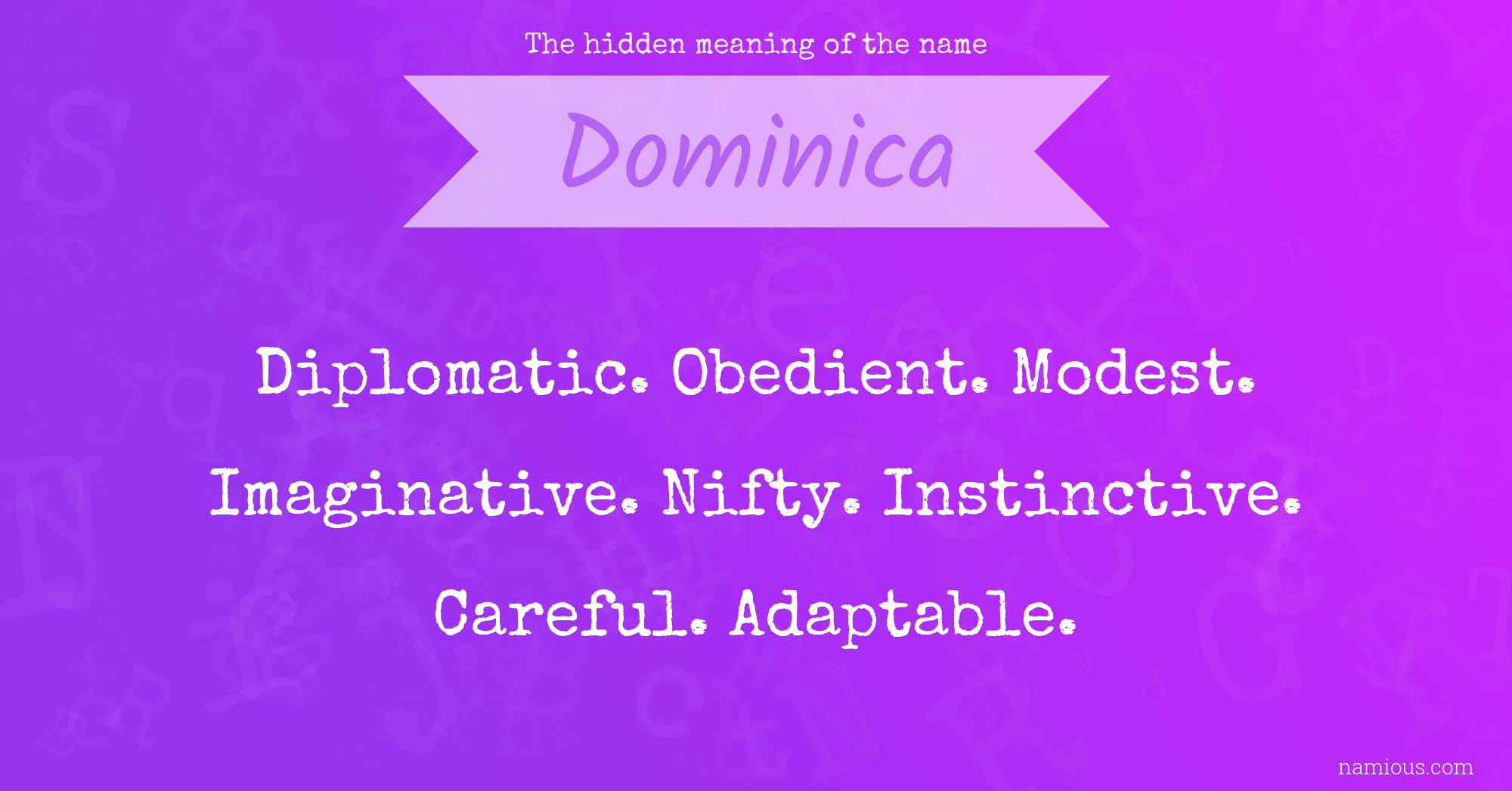 The hidden meaning of the name Dominica