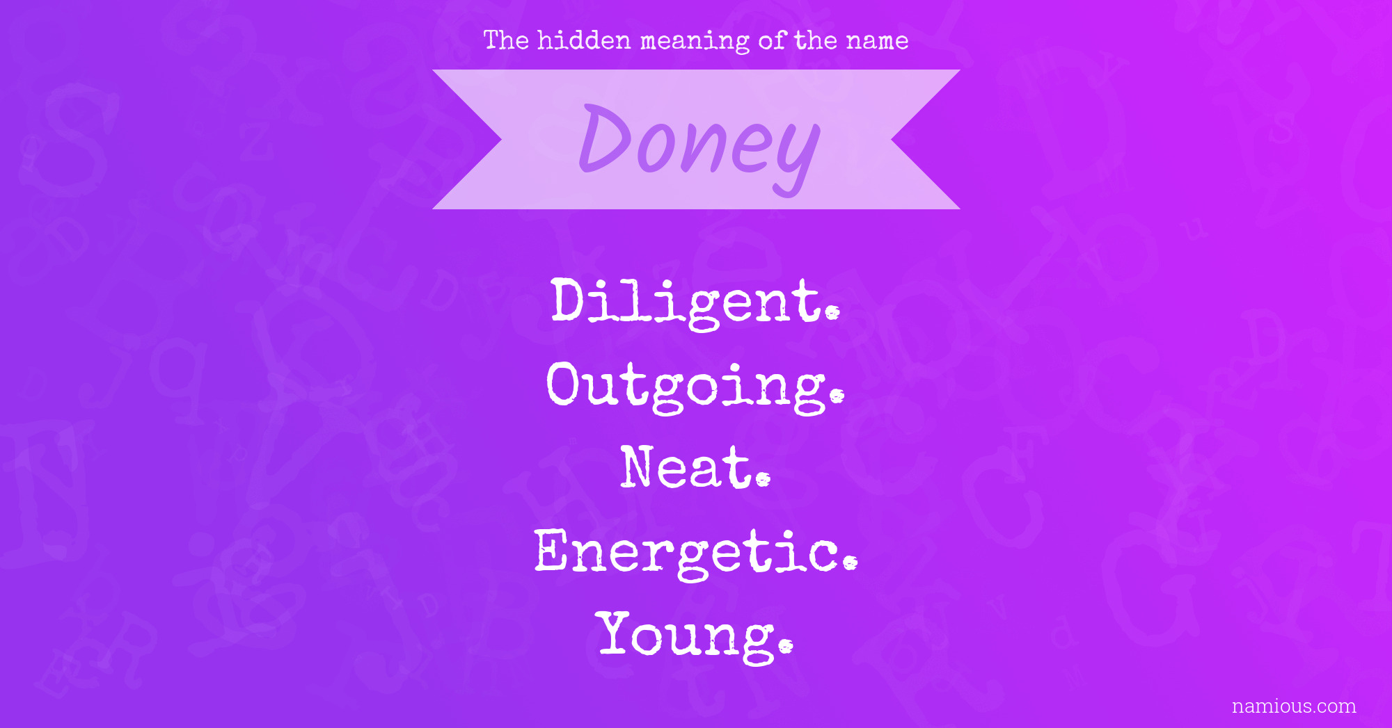 The hidden meaning of the name Doney