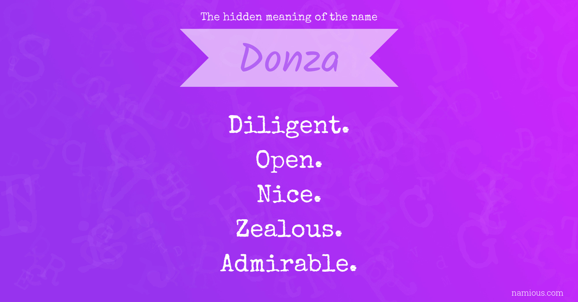 The hidden meaning of the name Donza