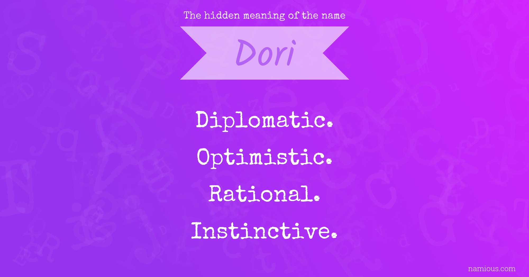The hidden meaning of the name Dori
