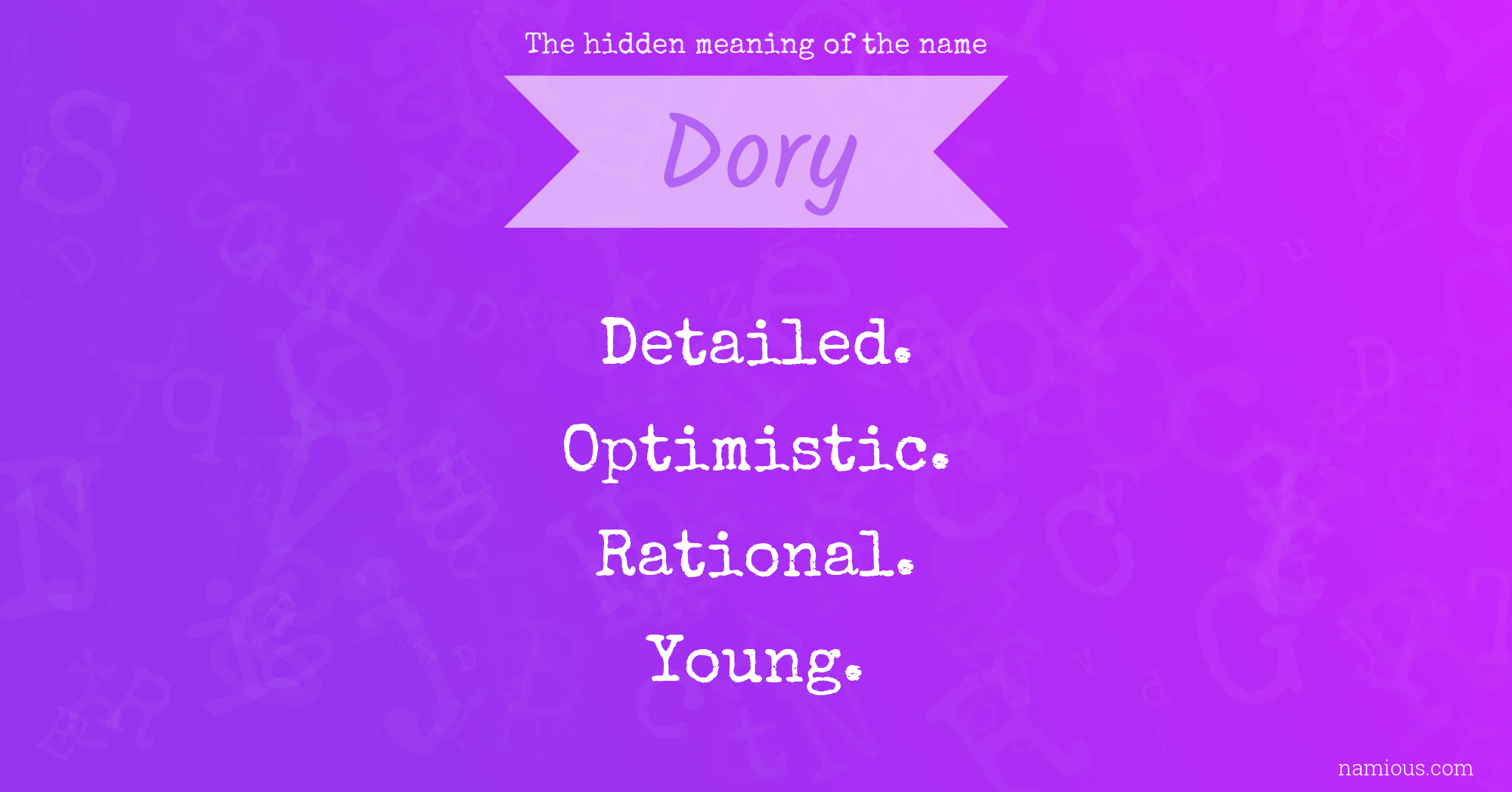 The hidden meaning of the name Dory