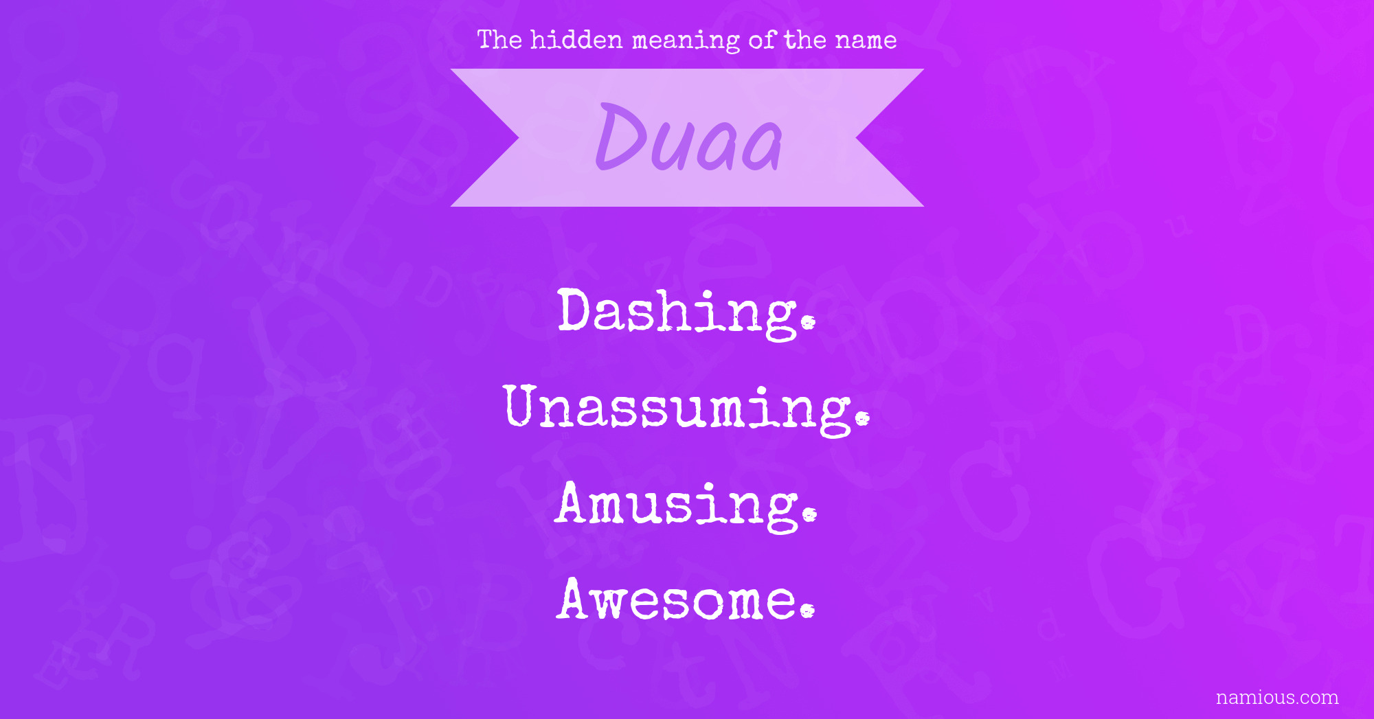 The hidden meaning of the name Duaa