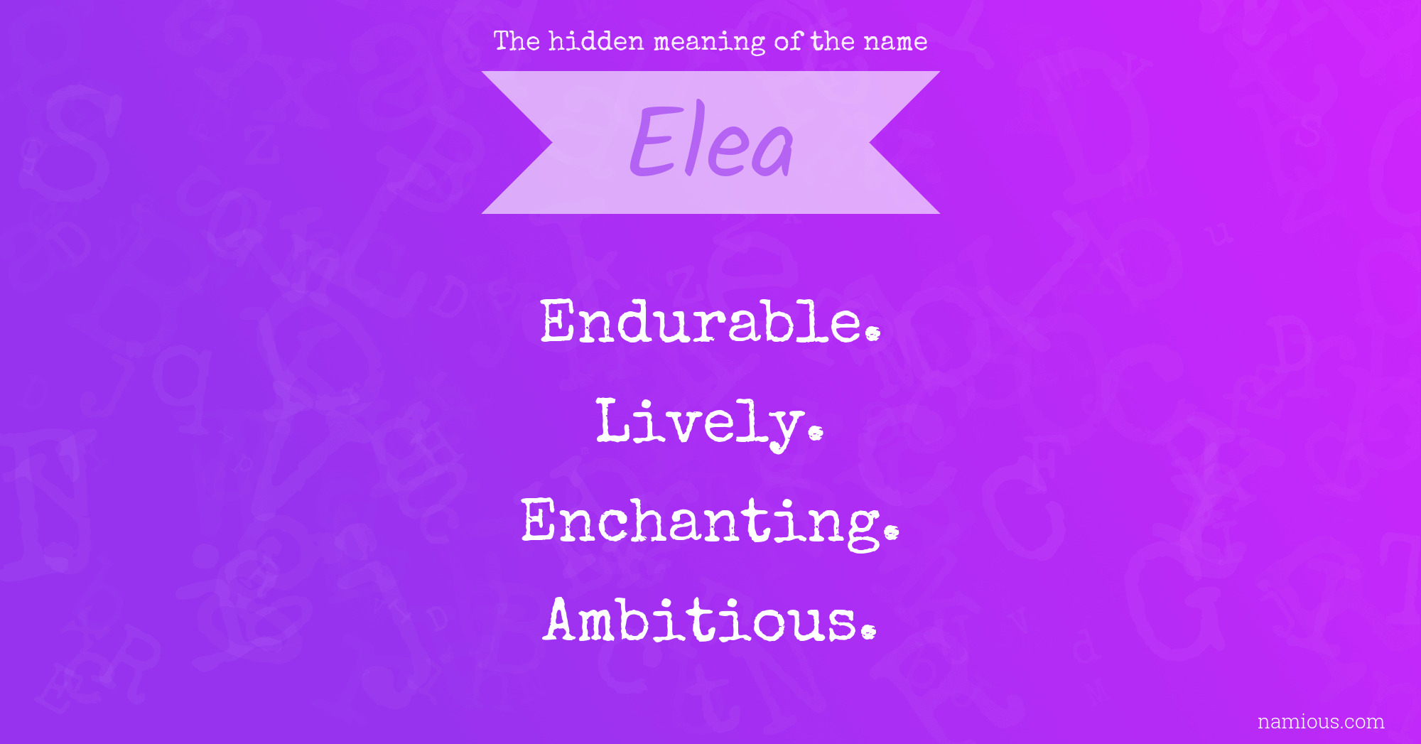The hidden meaning of the name Elea