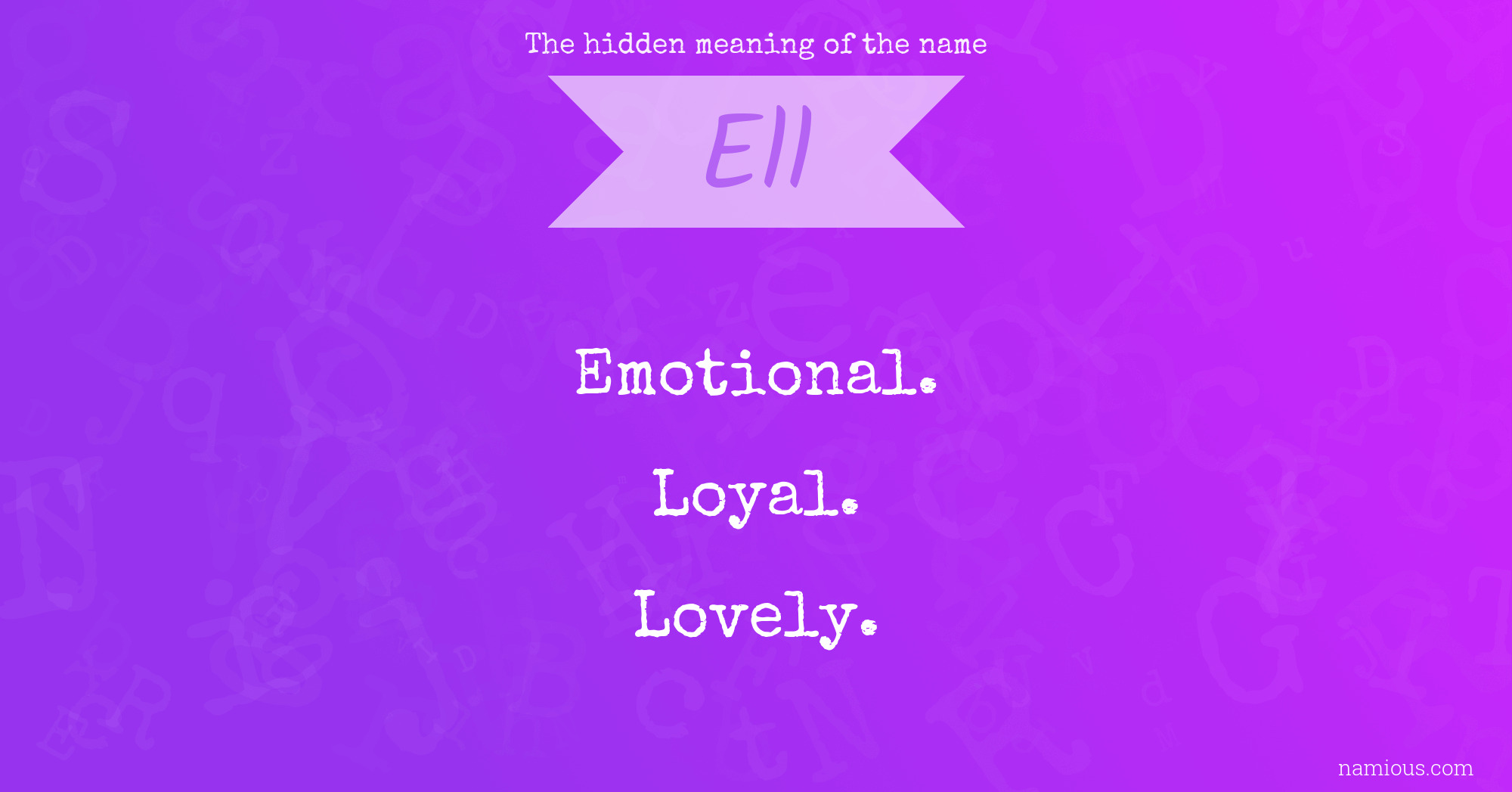 The hidden meaning of the name Ell