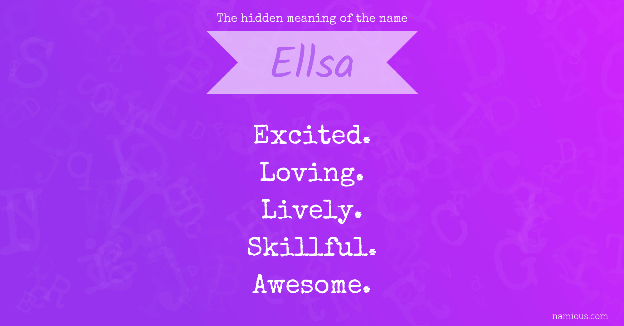The hidden meaning of the name Ellsa