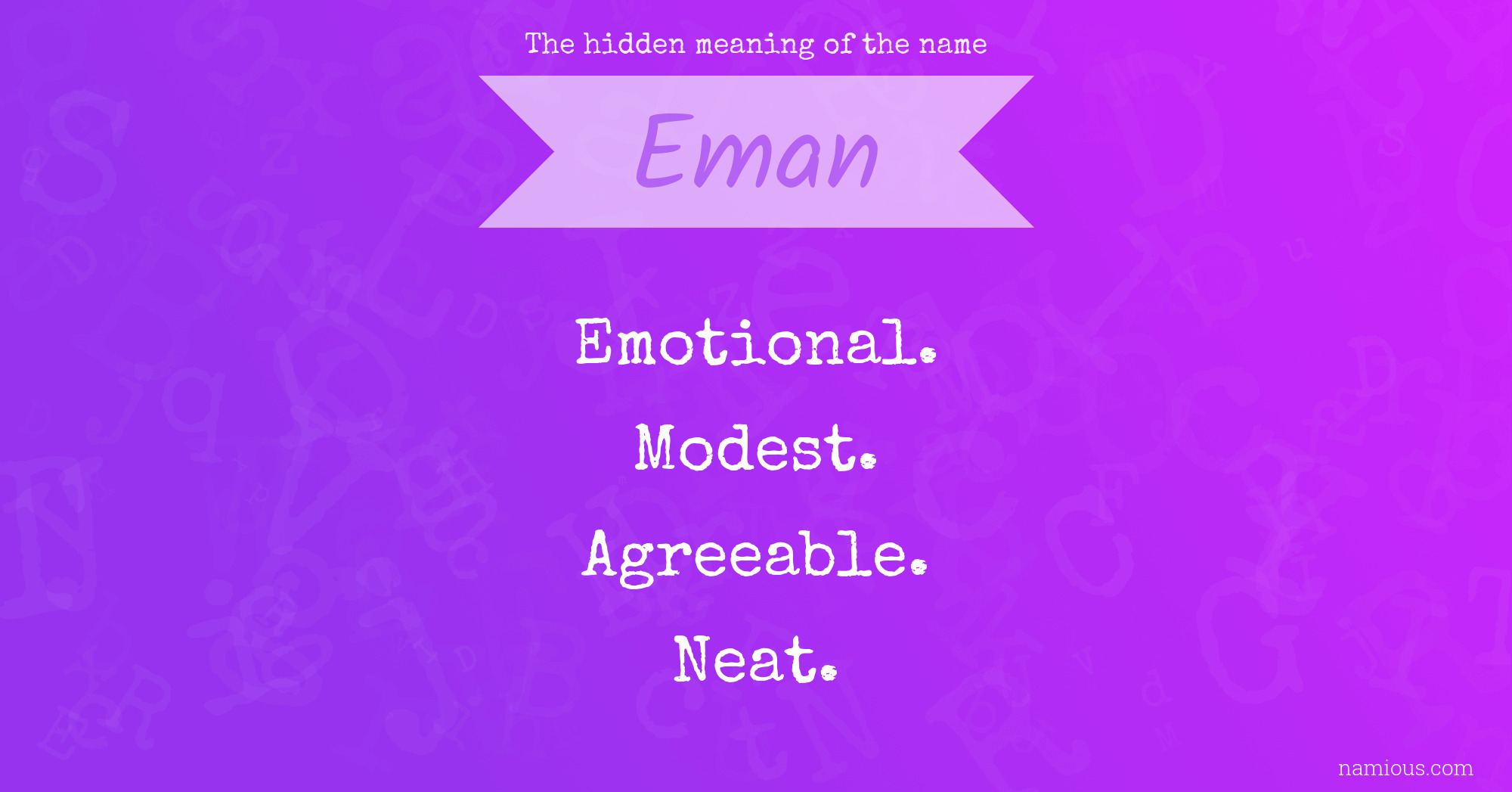 The hidden meaning of the name Eman