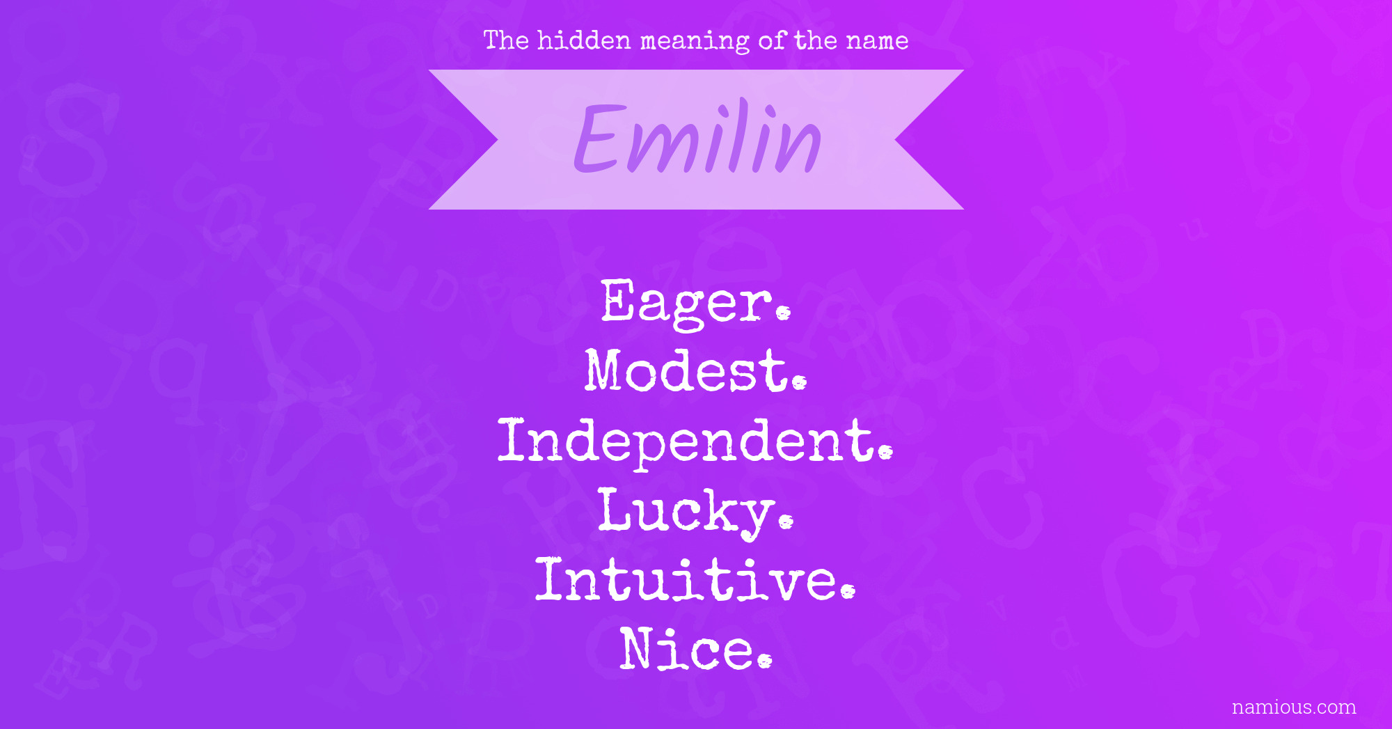 The hidden meaning of the name Emilin