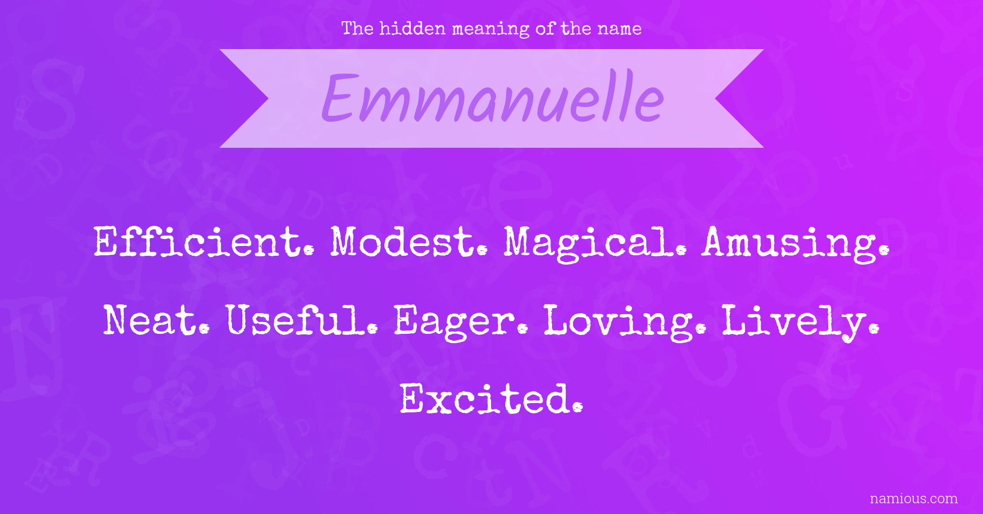 The hidden meaning of the name Emmanuelle