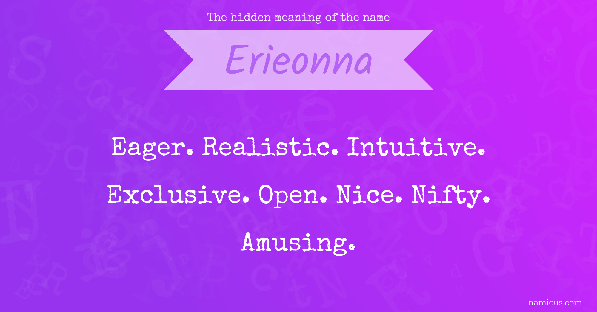 The hidden meaning of the name Erieonna