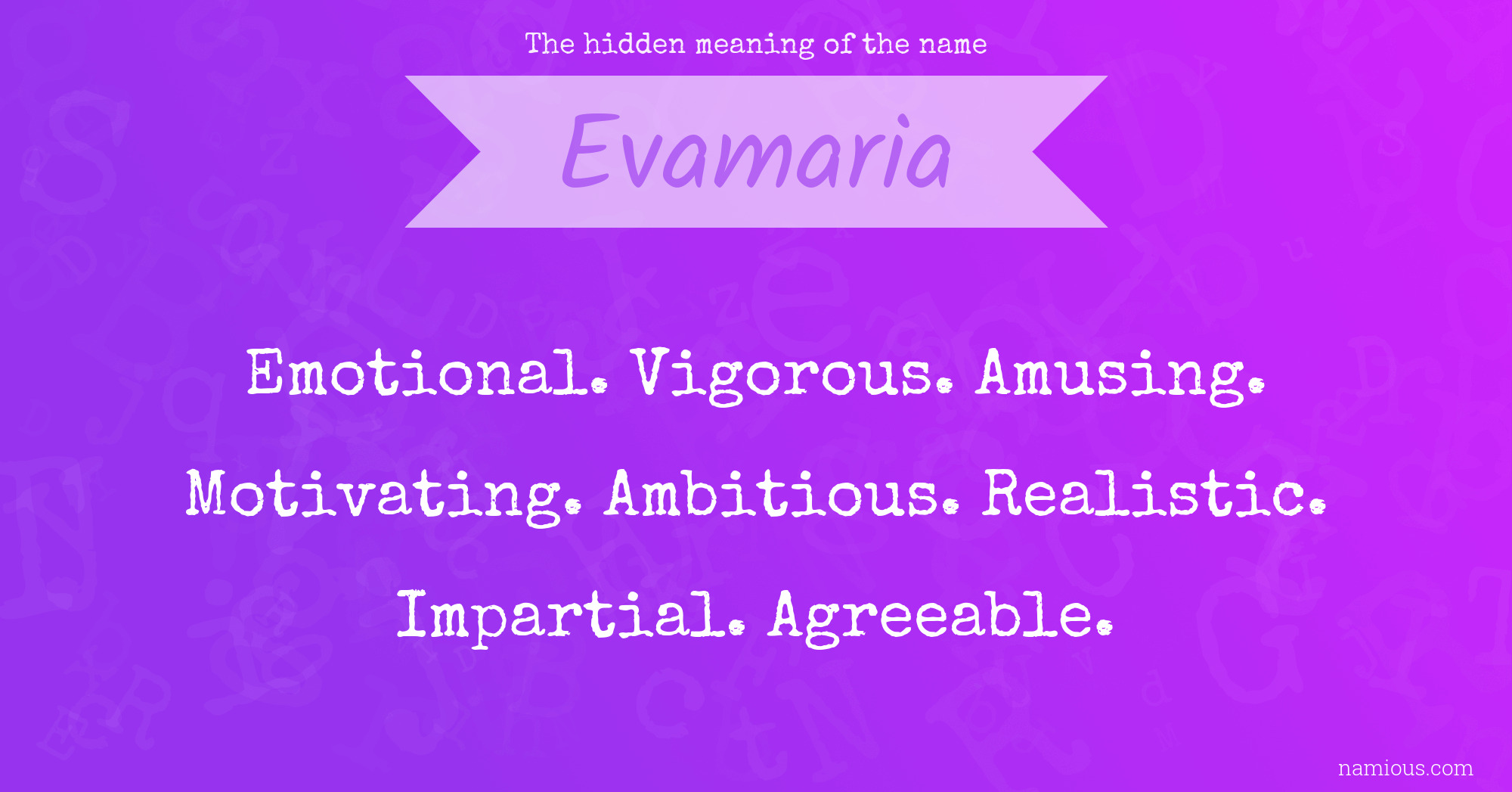 The hidden meaning of the name Evamaria
