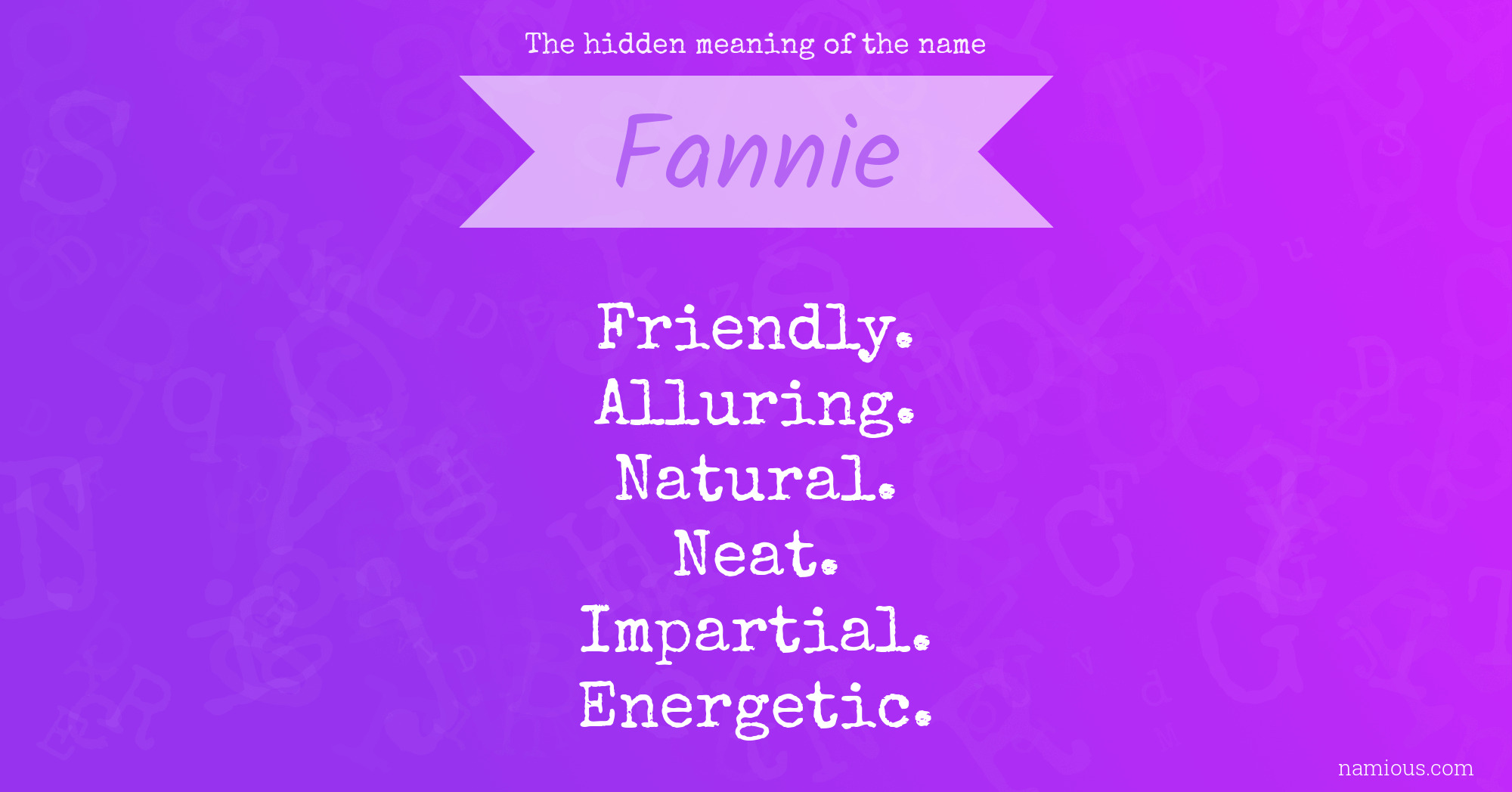 The hidden meaning of the name Fannie