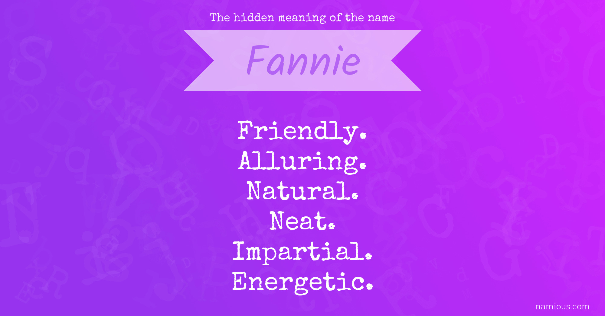 The hidden meaning of the name Fannie