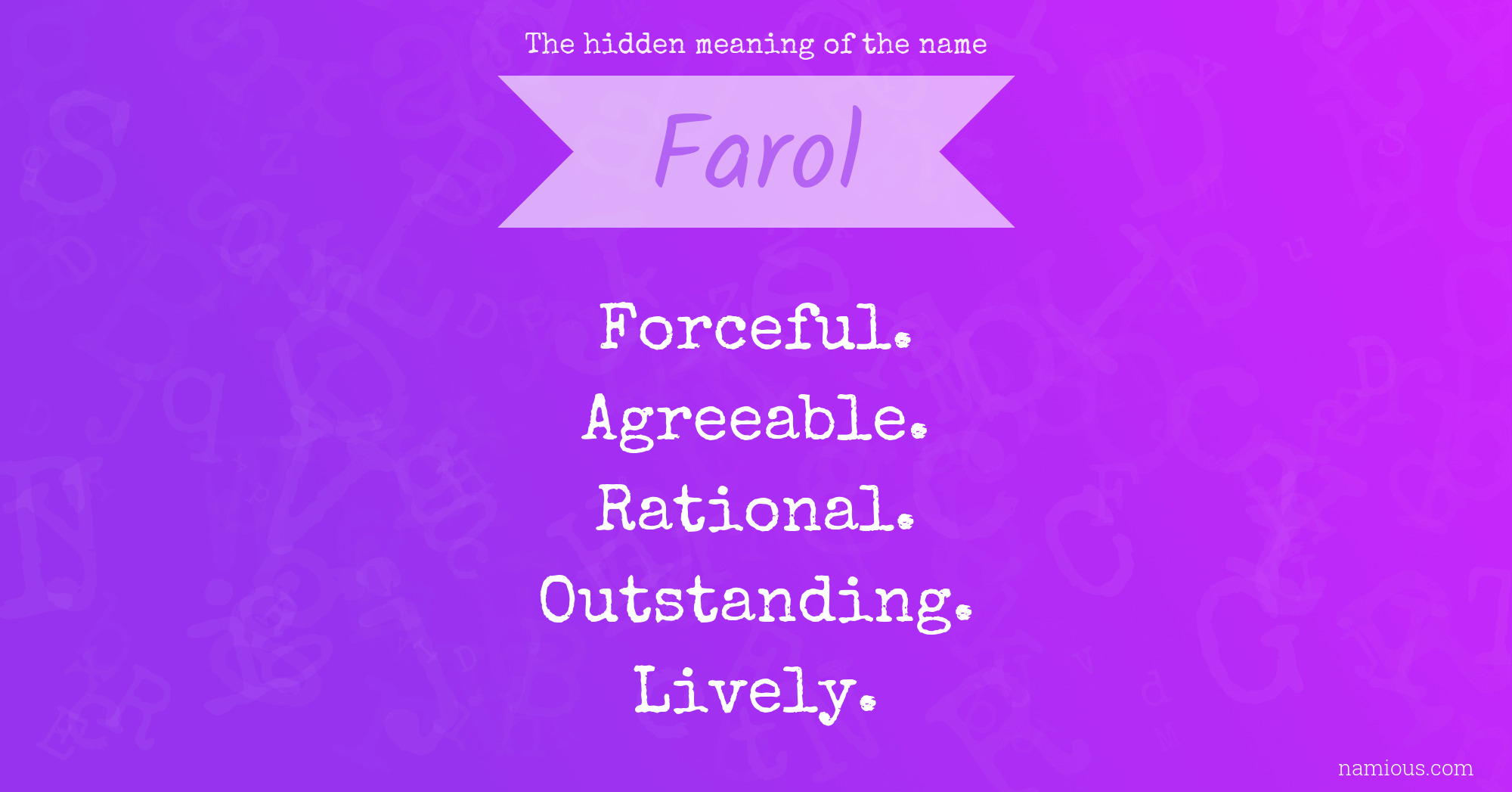 The hidden meaning of the name Farol
