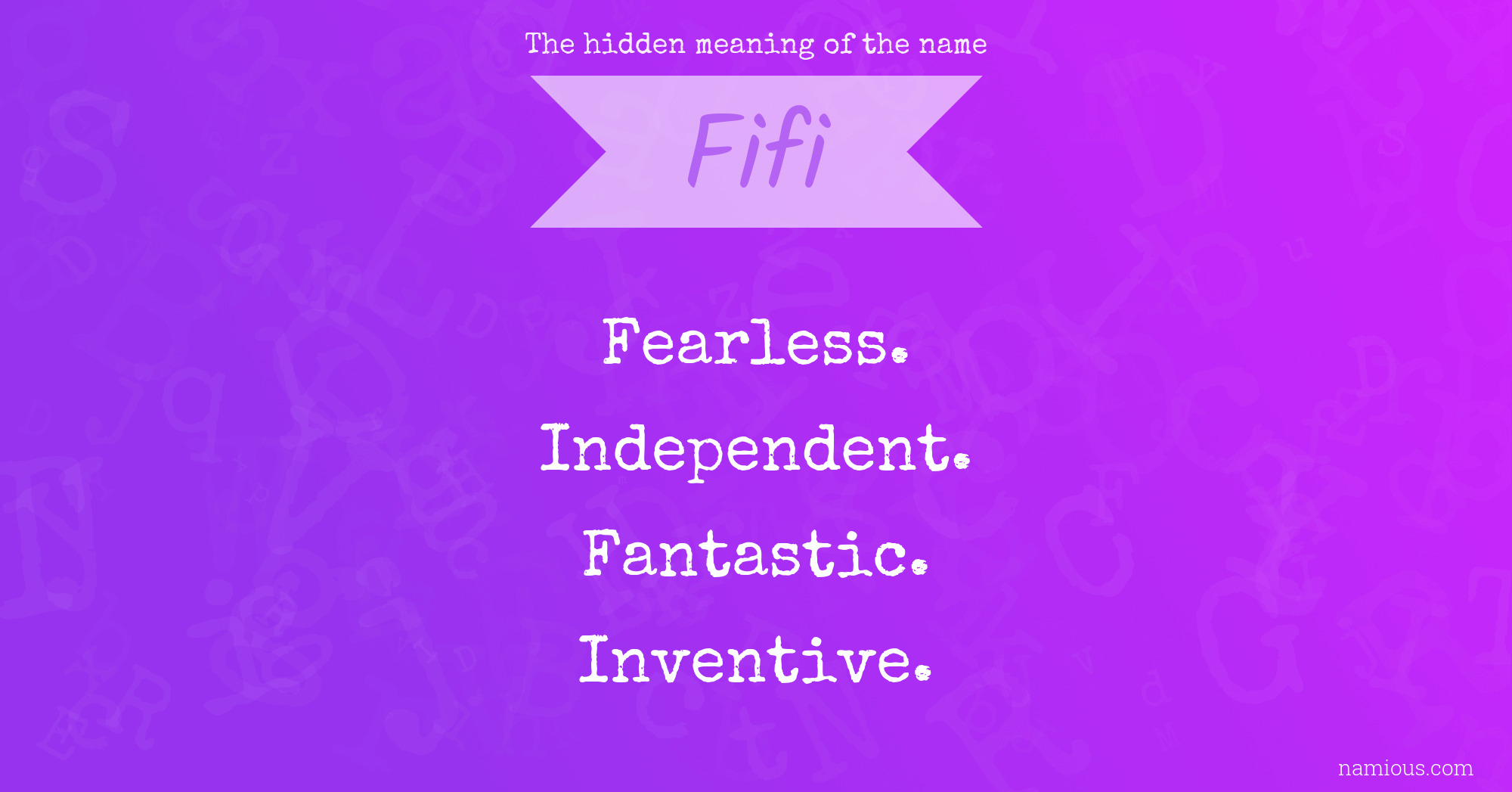 The hidden meaning of the name Fifi