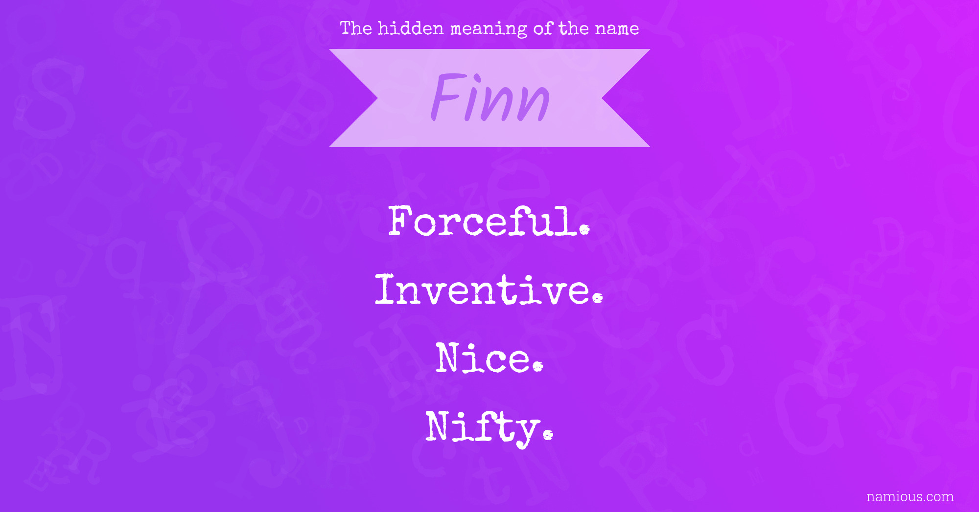 The hidden meaning of the name Finn